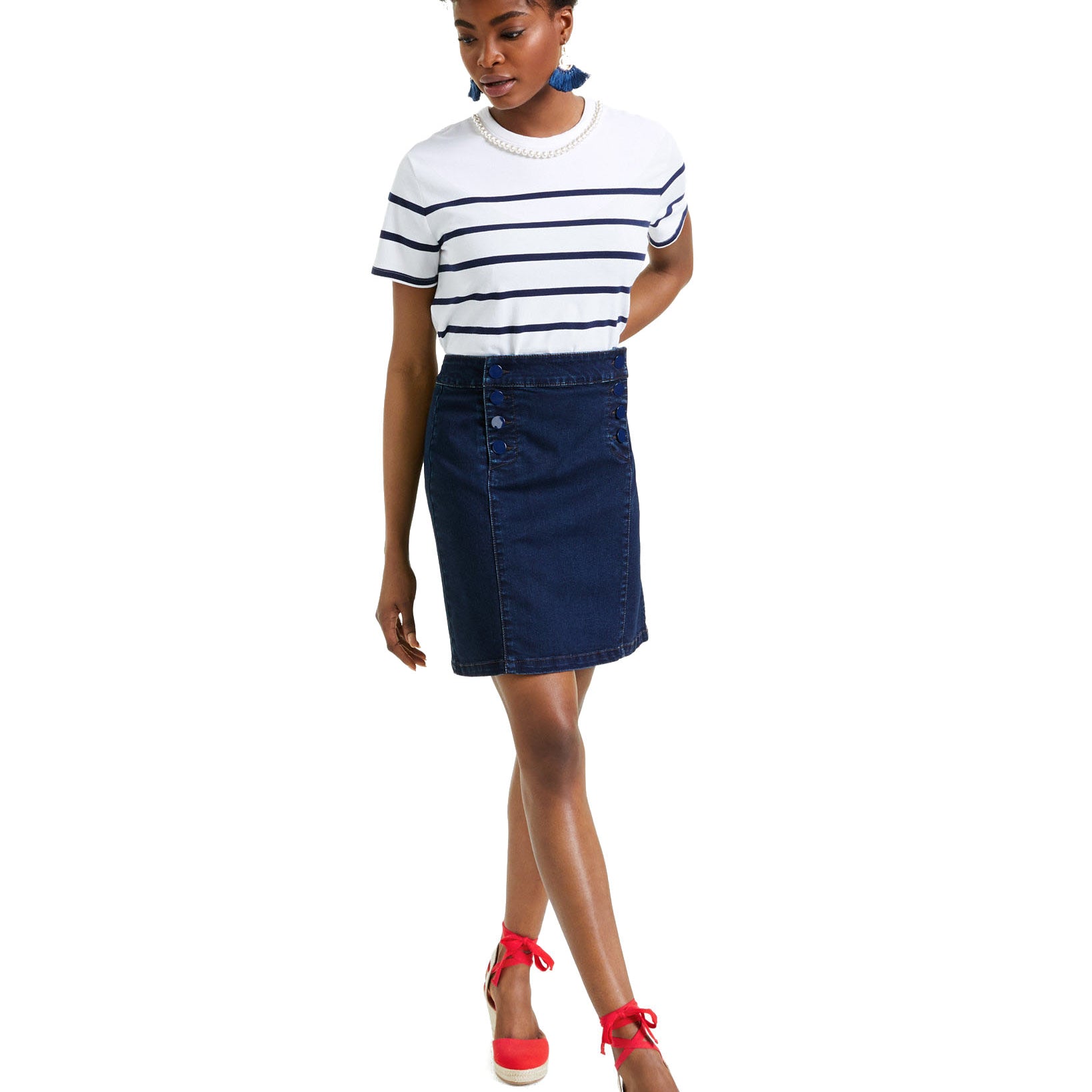 Charter Club Women Denim Tummy Control Sailor Skirt