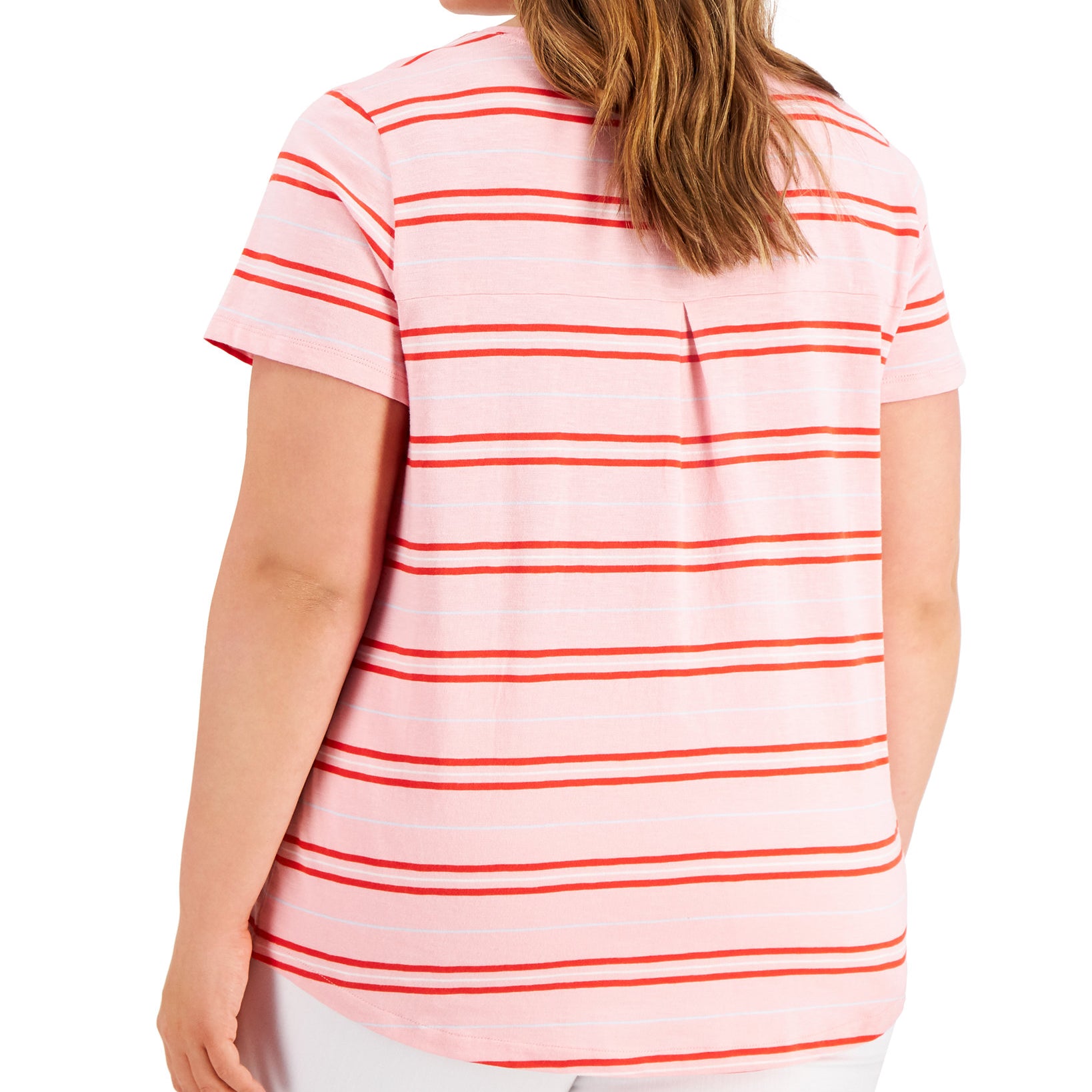 Style & Co Women Plus Cotton Striped T Shirt