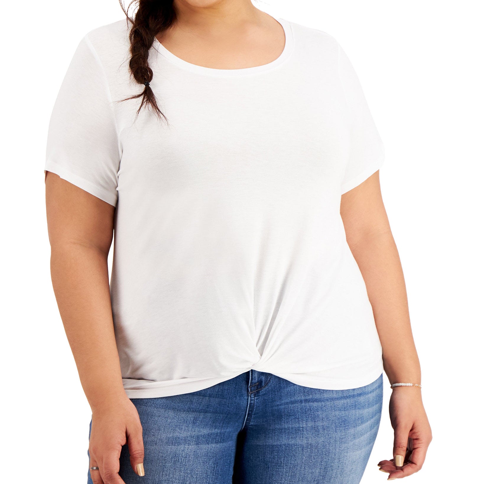 Style & Co Women Plus Twist Hem T Shirt