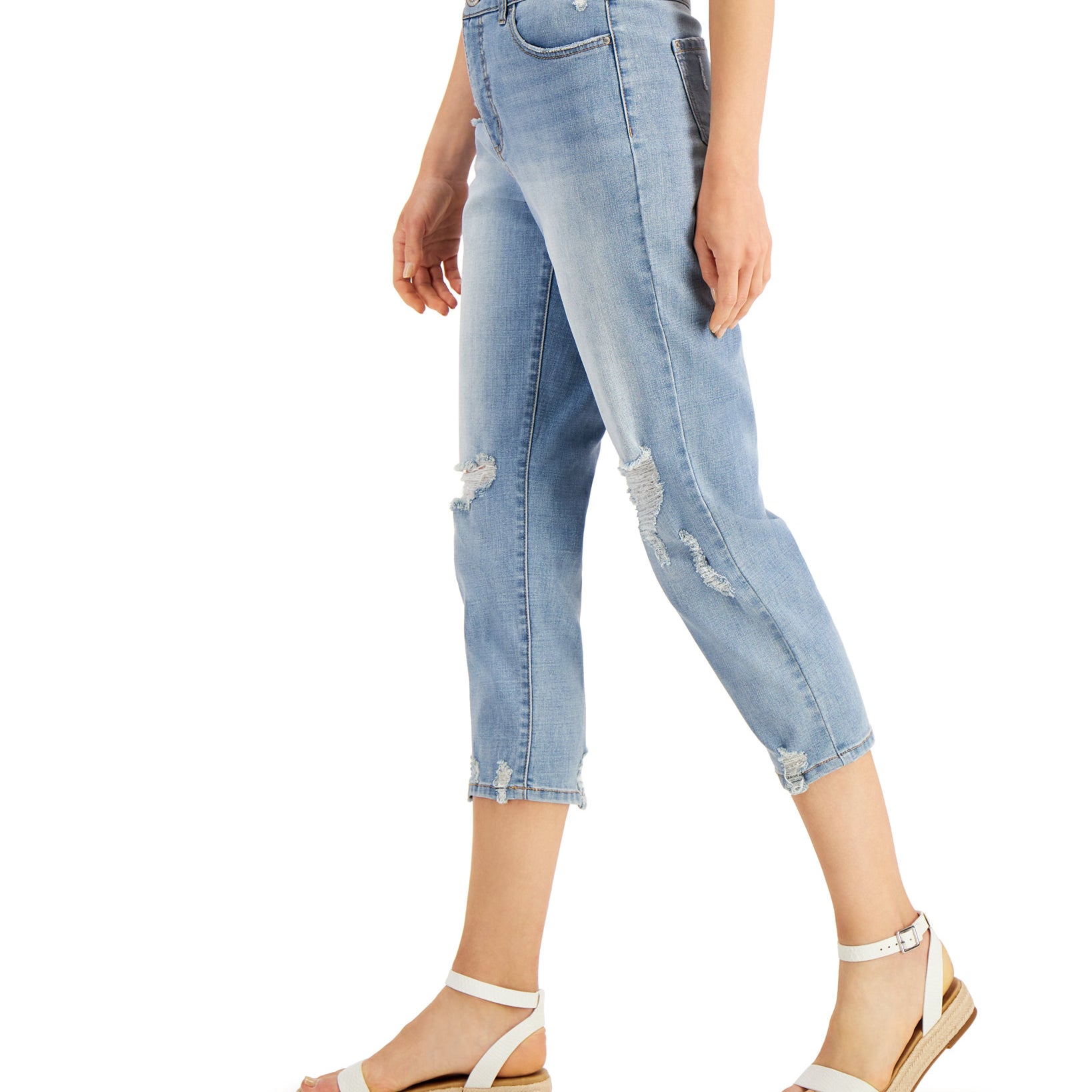 INC International Concepts Women High Rise Cropped Straight Leg Jeans