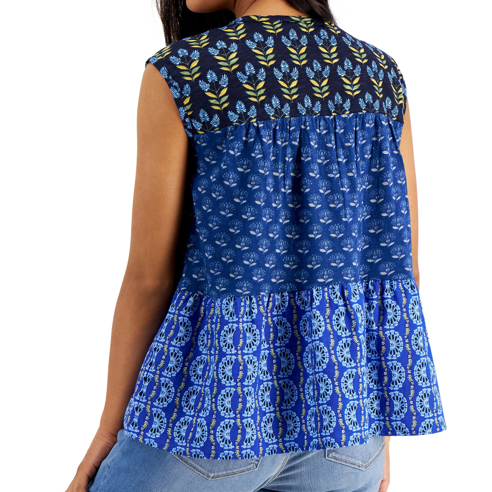 Style & Co Women Plus Printed Peplum Top