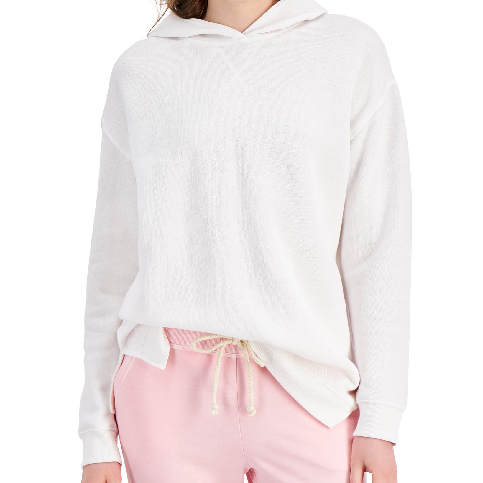 Style & Co Women Hoodie Sweatshirt Bright White