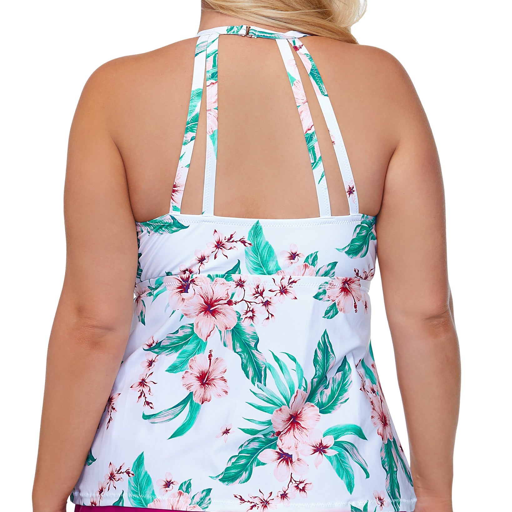 Raisins Curve Women Plus Trendy High Neck Underwire Tankini Top