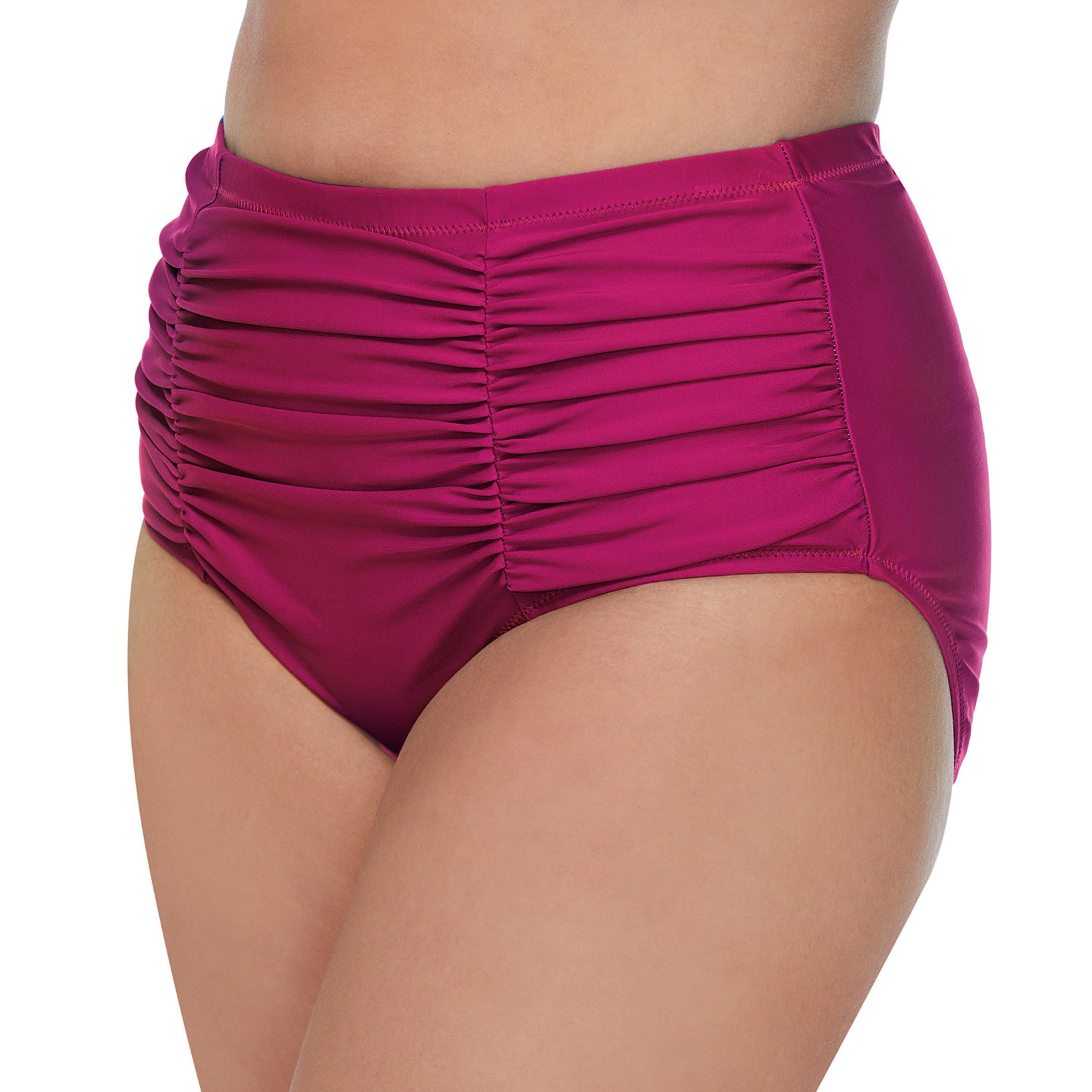 Raisins Curve Women Plus Trendy Solids Costa Swim Bottoms Pink