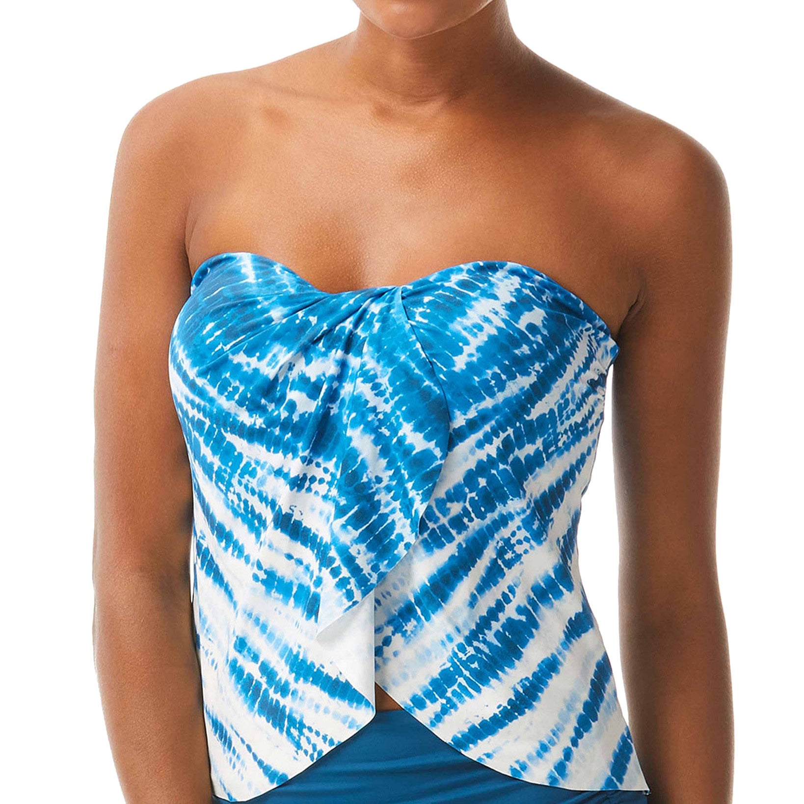 Vince Camuto Women Tie Dye Draped Tankini Top Azure