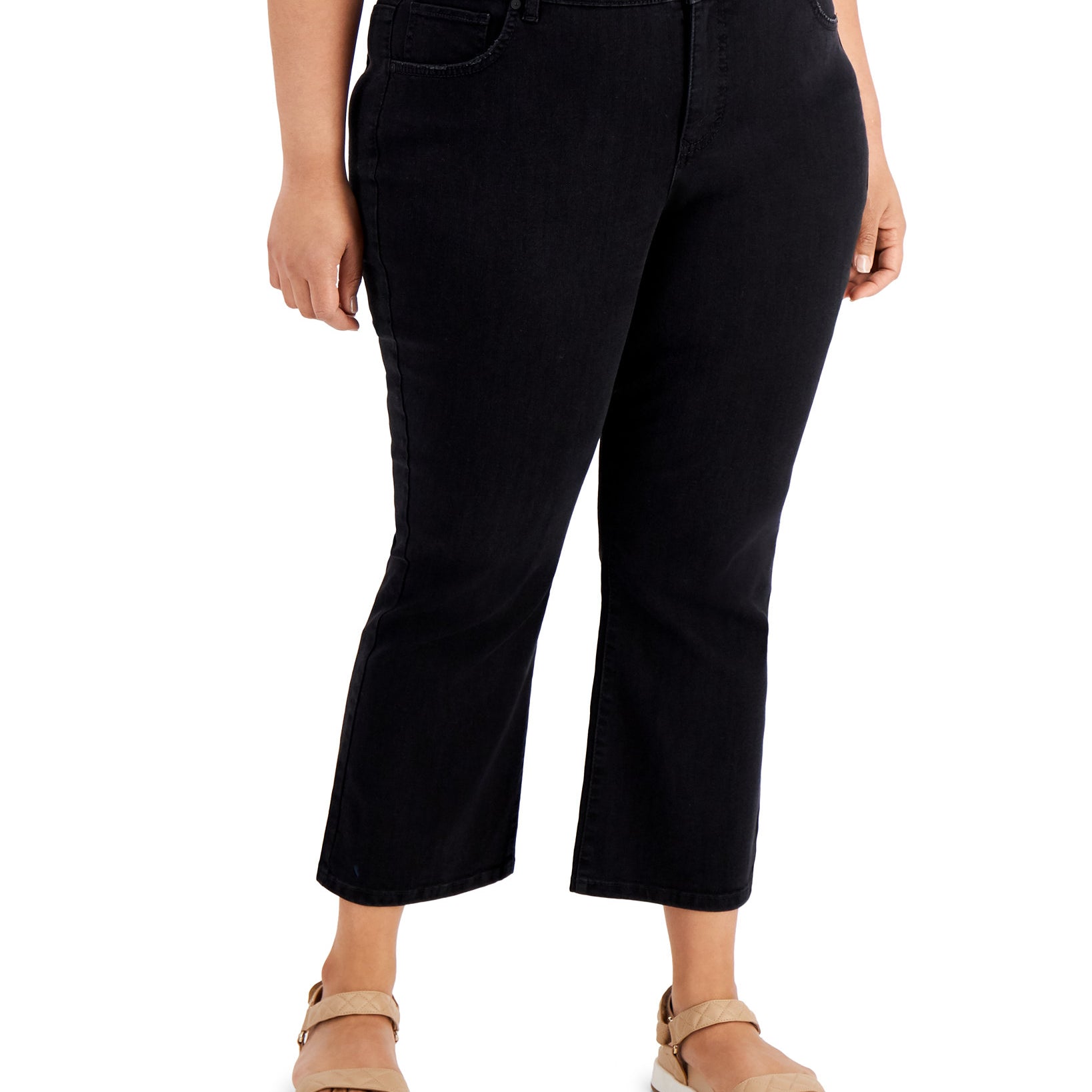 Style & Co Women Plus Kick Crop Jeans Black