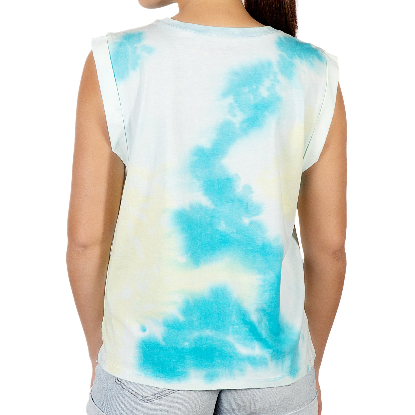 Rebellious One Women Rolled Sleeve Graphic Tie Dyed T Shirt