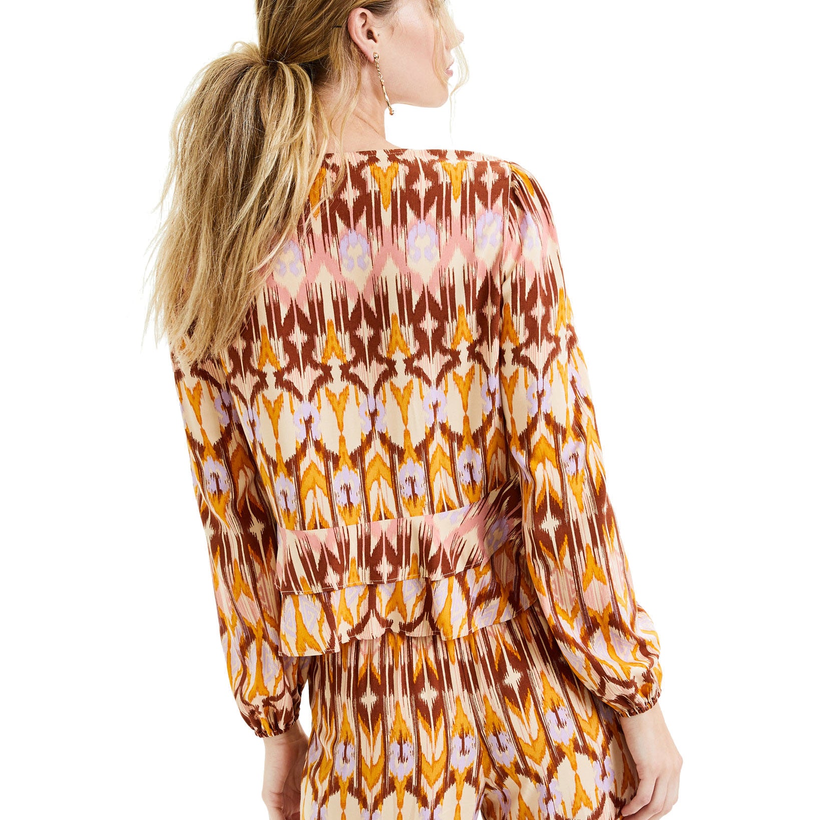 Bar III Women Printed Ruffle Hem Top