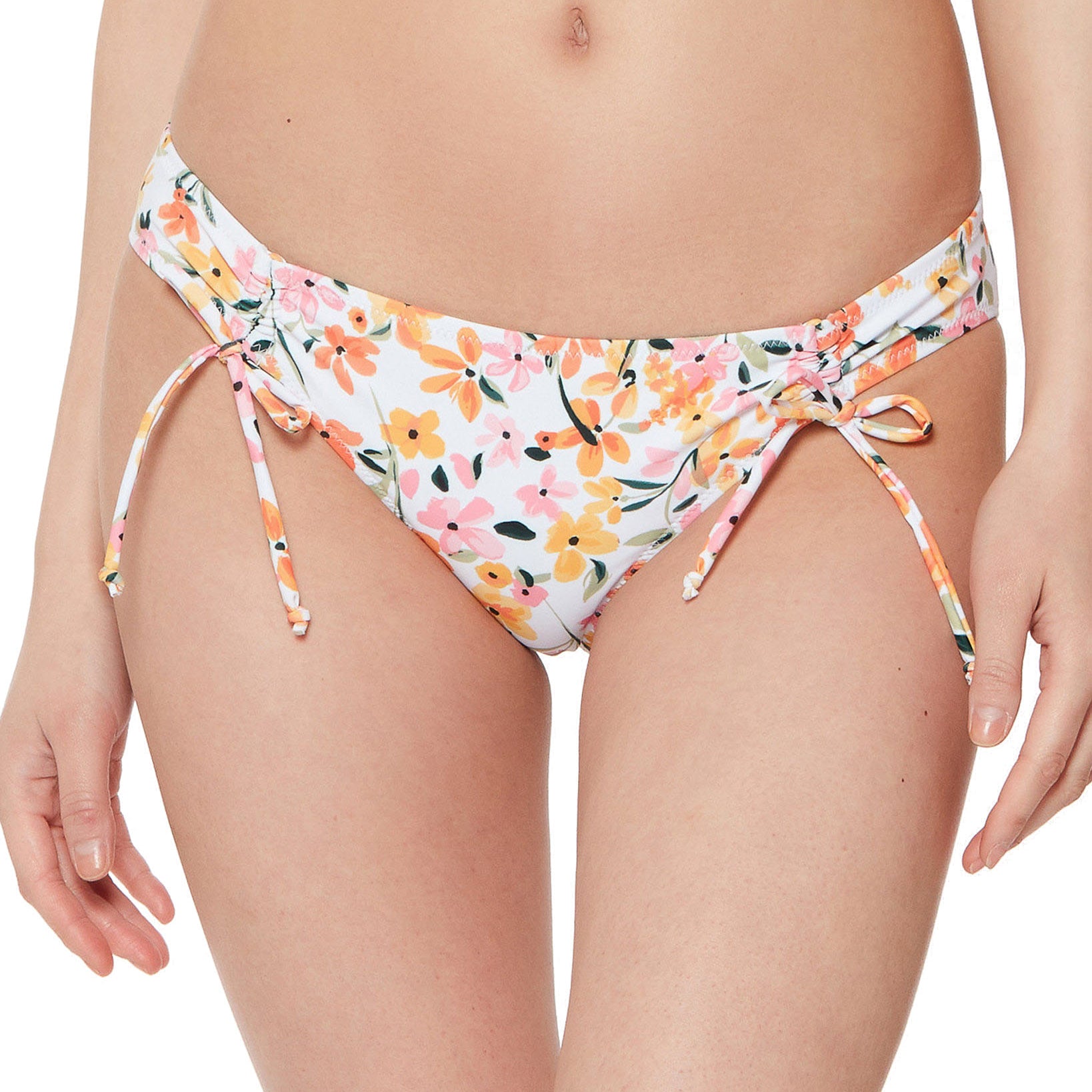 Jessica Simpson Women Summer Dreaming Ruched Hipster Bikini Bottoms Sunset Multi