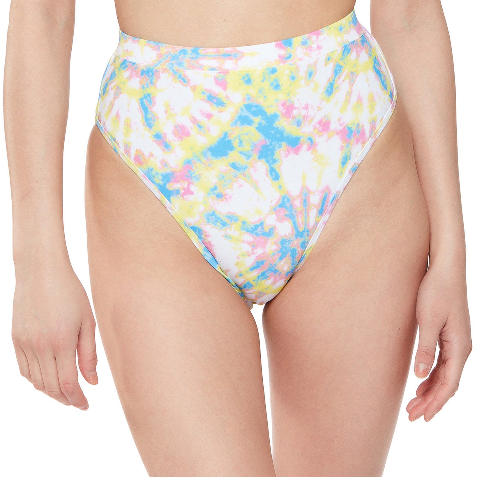 Jessica Simpson Women Tie Dyed High Waist Bikini Bottoms Spritz Multi