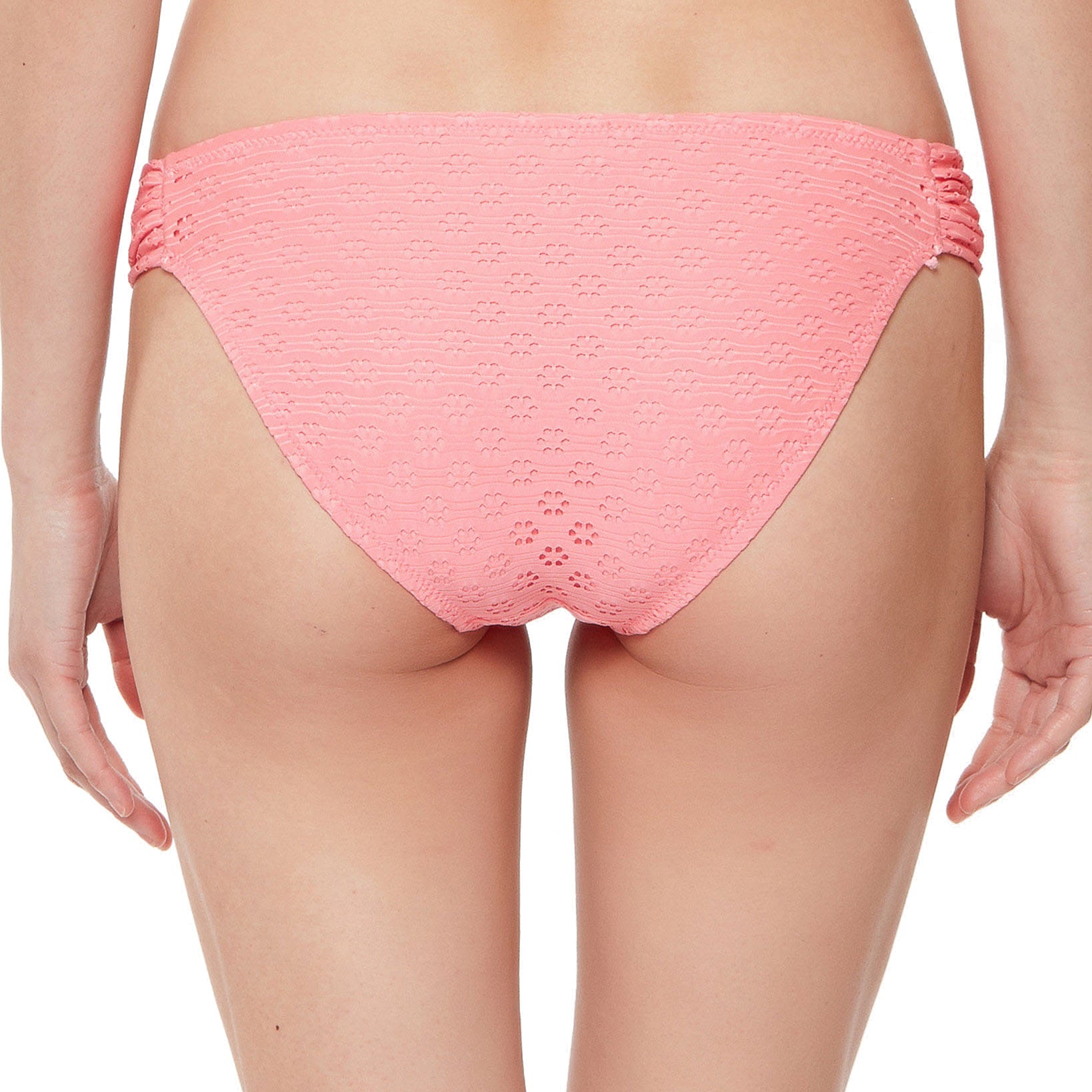 Jessica Simpson Women Sweet Tooth Solids Shirred Hipster Bikini Bottoms