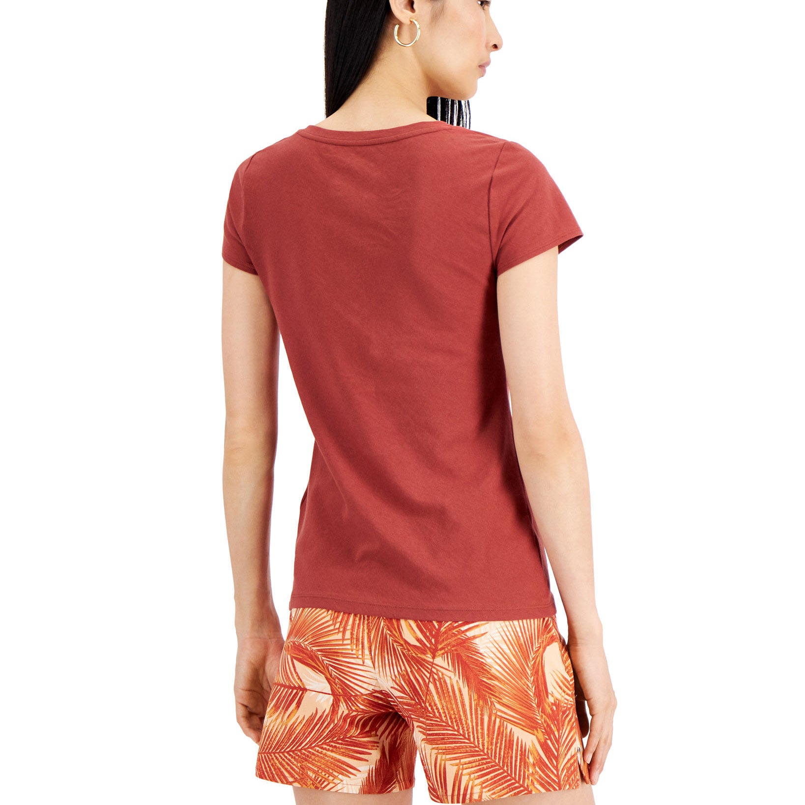INC International Concepts Women V Neck T Shirt