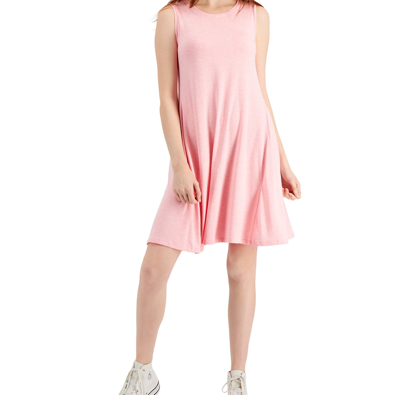 Style & Co Women Sleeveless Knit Dress Acid Pink