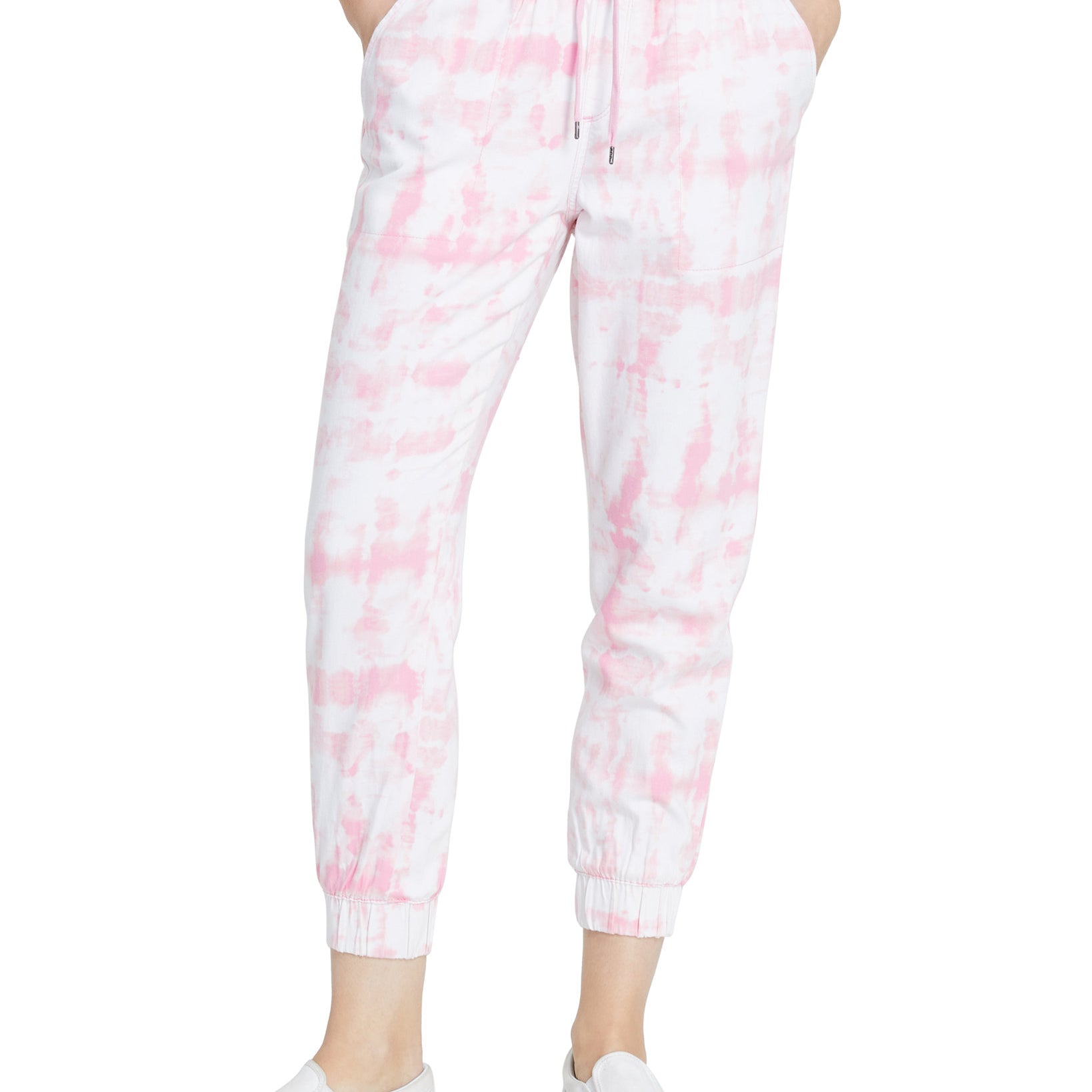 Style & Co Women Tie Dyed Jogger Pants Pink Icing
