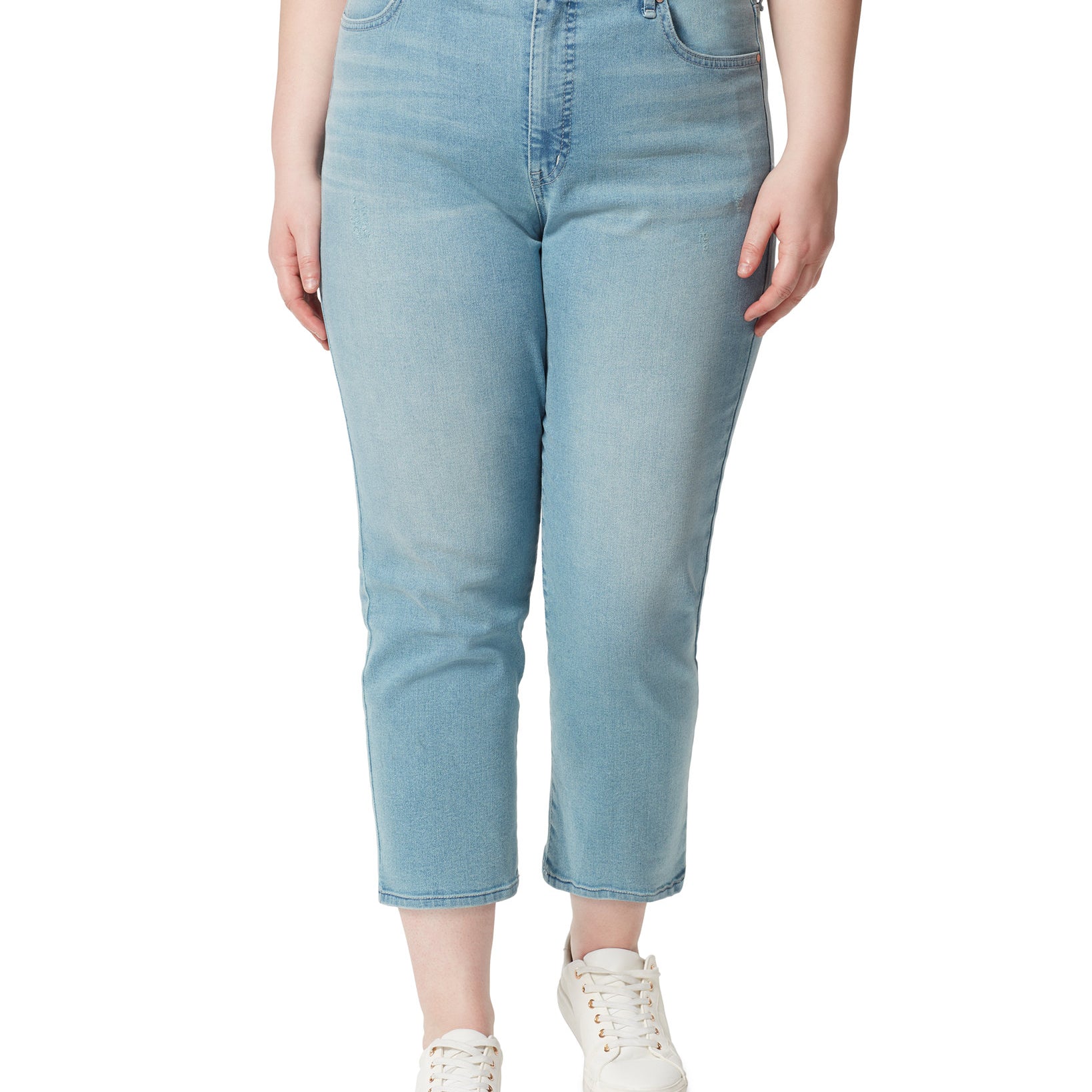 FRAYED Women Plus TrendyRipped Ankle Jeans Modern Muse