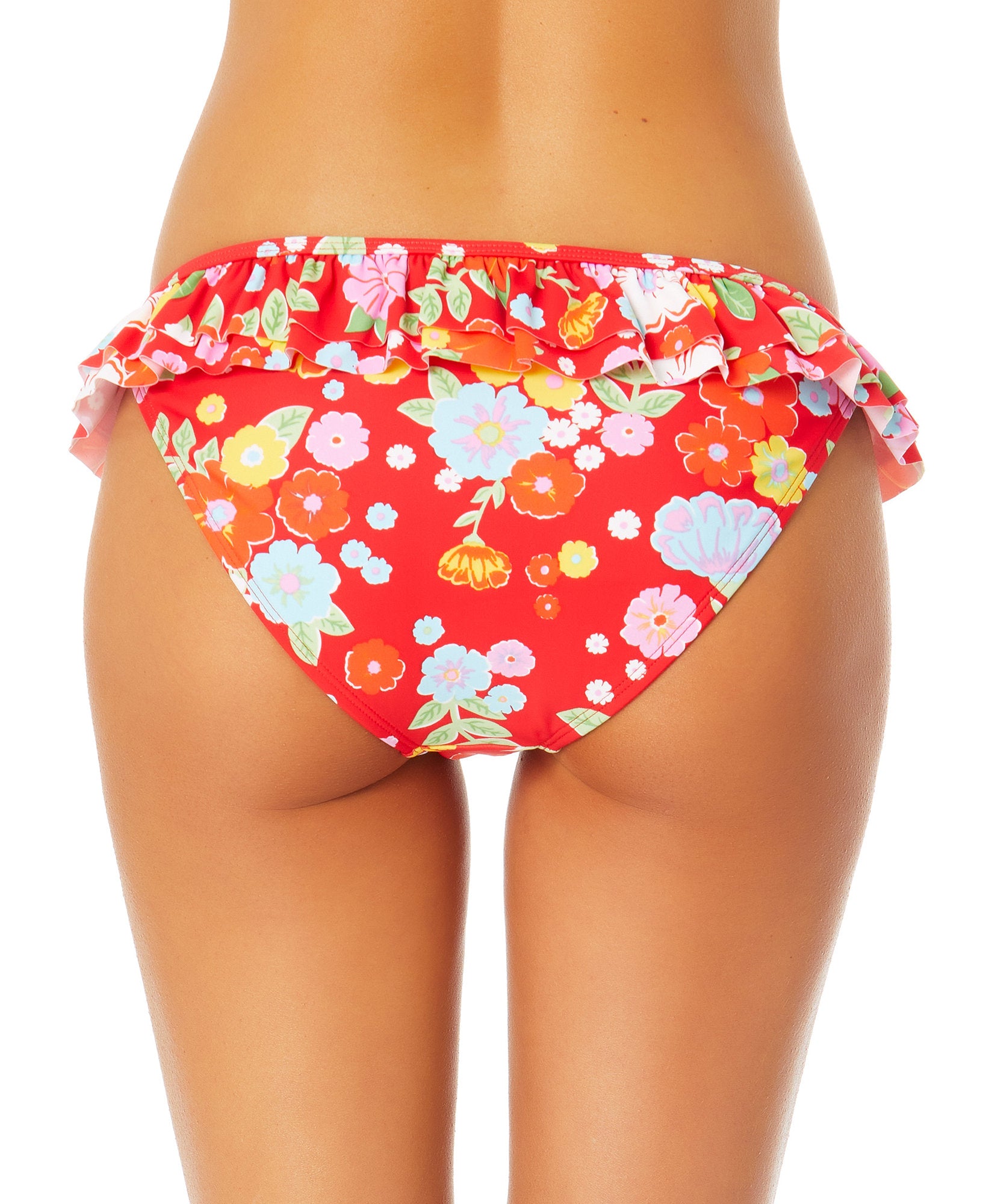 California Waves Women Ruffled Hipster Bikini Bottoms