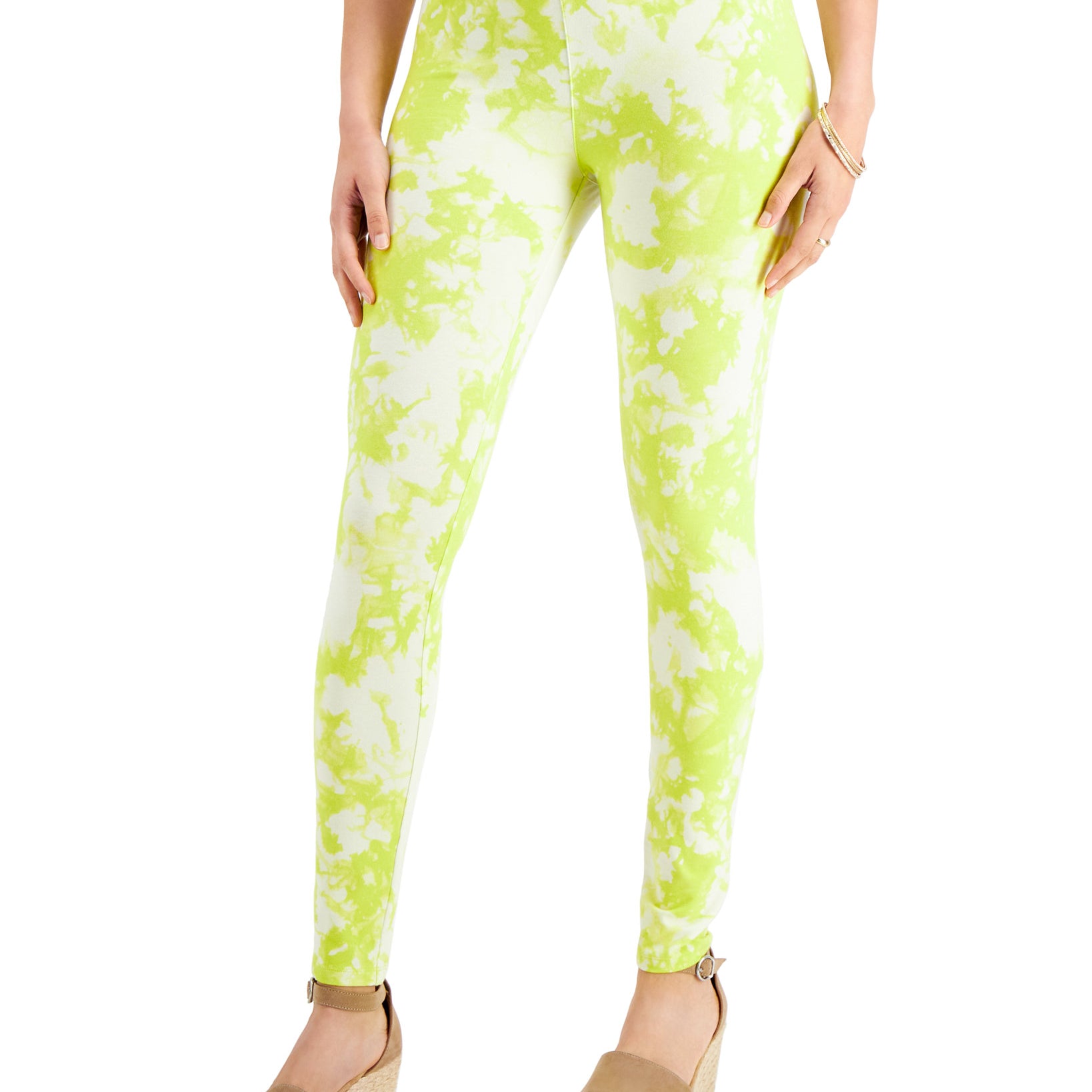 Style & Co Women Printed Leggings Lightest Lime