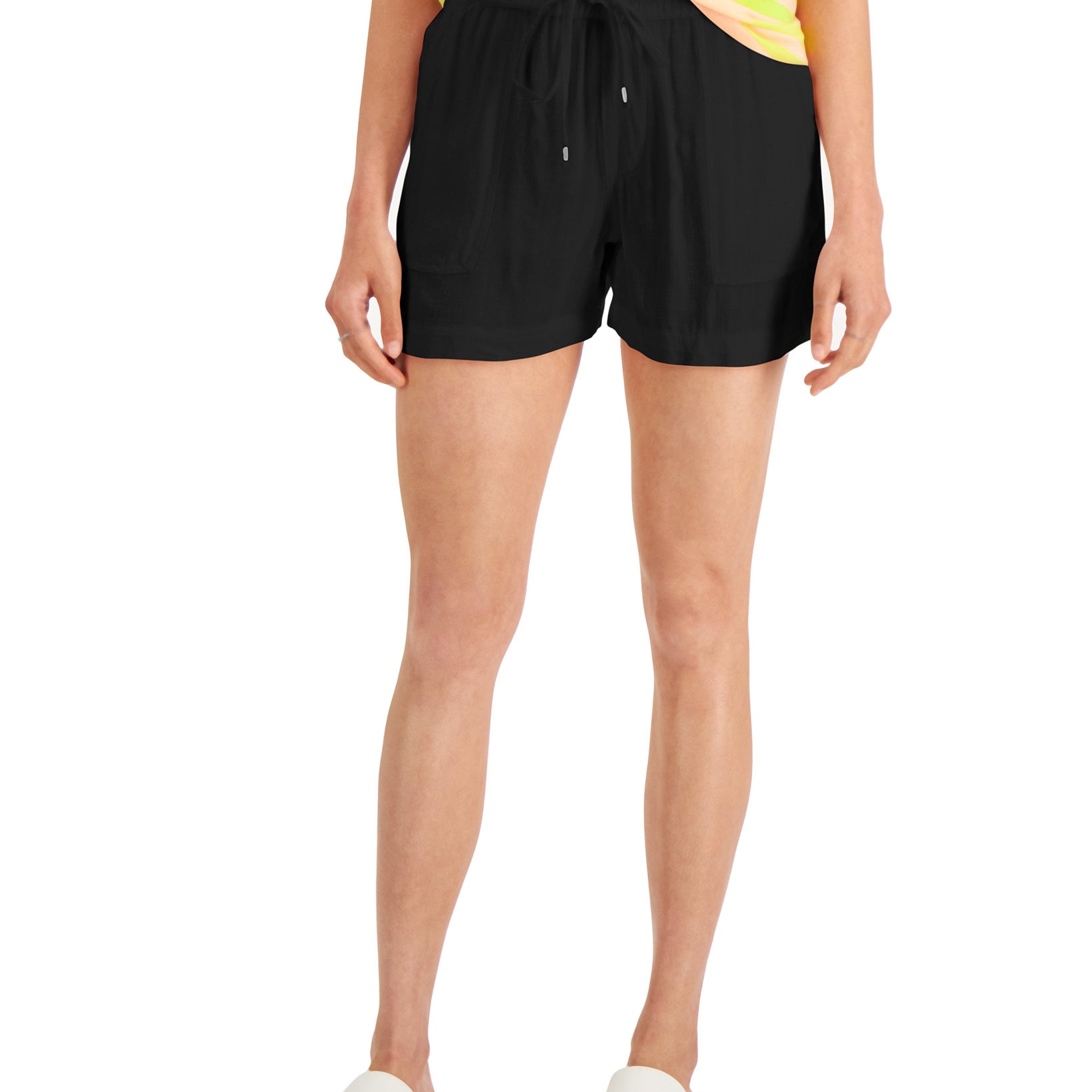 Style & Co Women Petite Pull On Shorts Deep Black