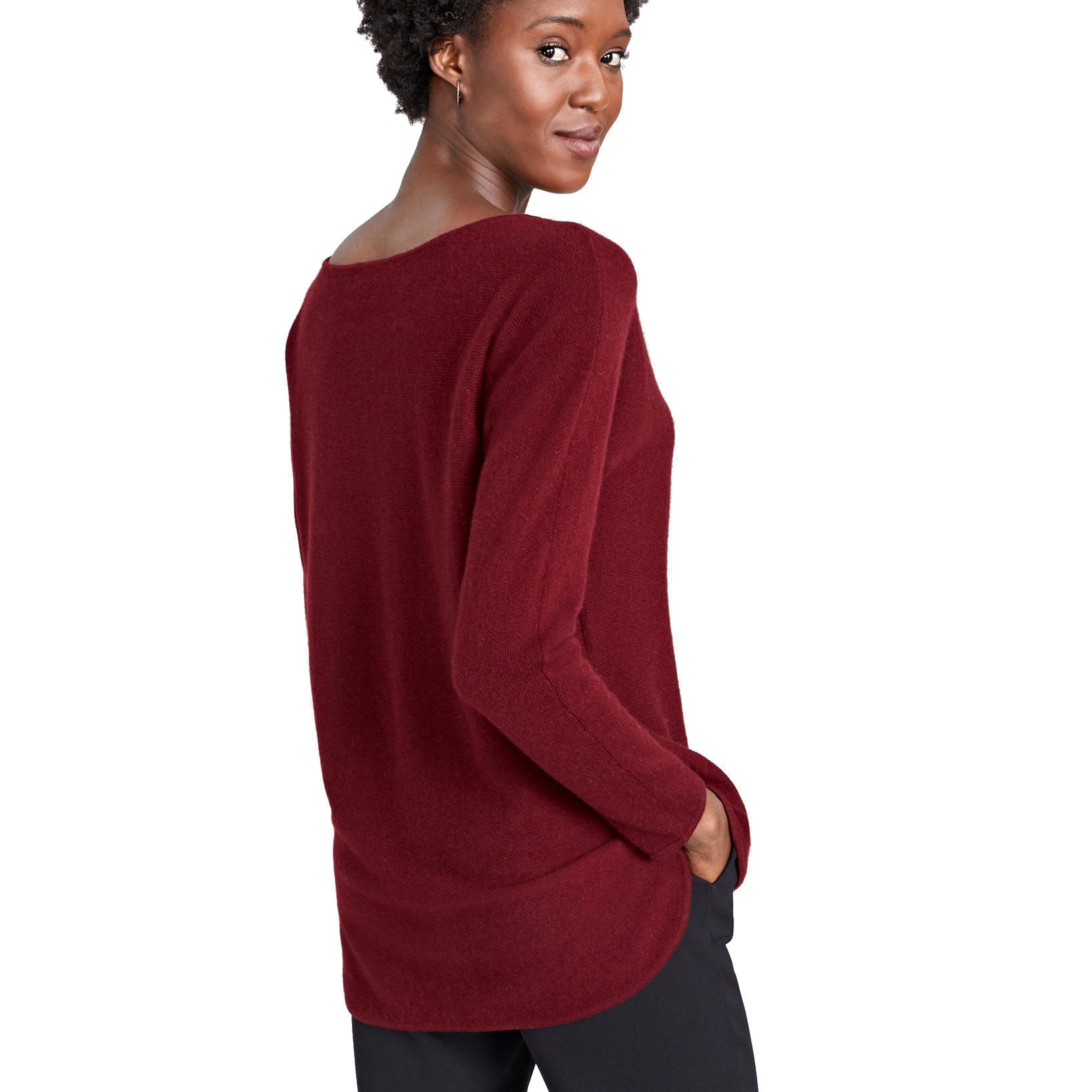 Charter Club Women Petite 100% Cashmere Shirttail Sweater