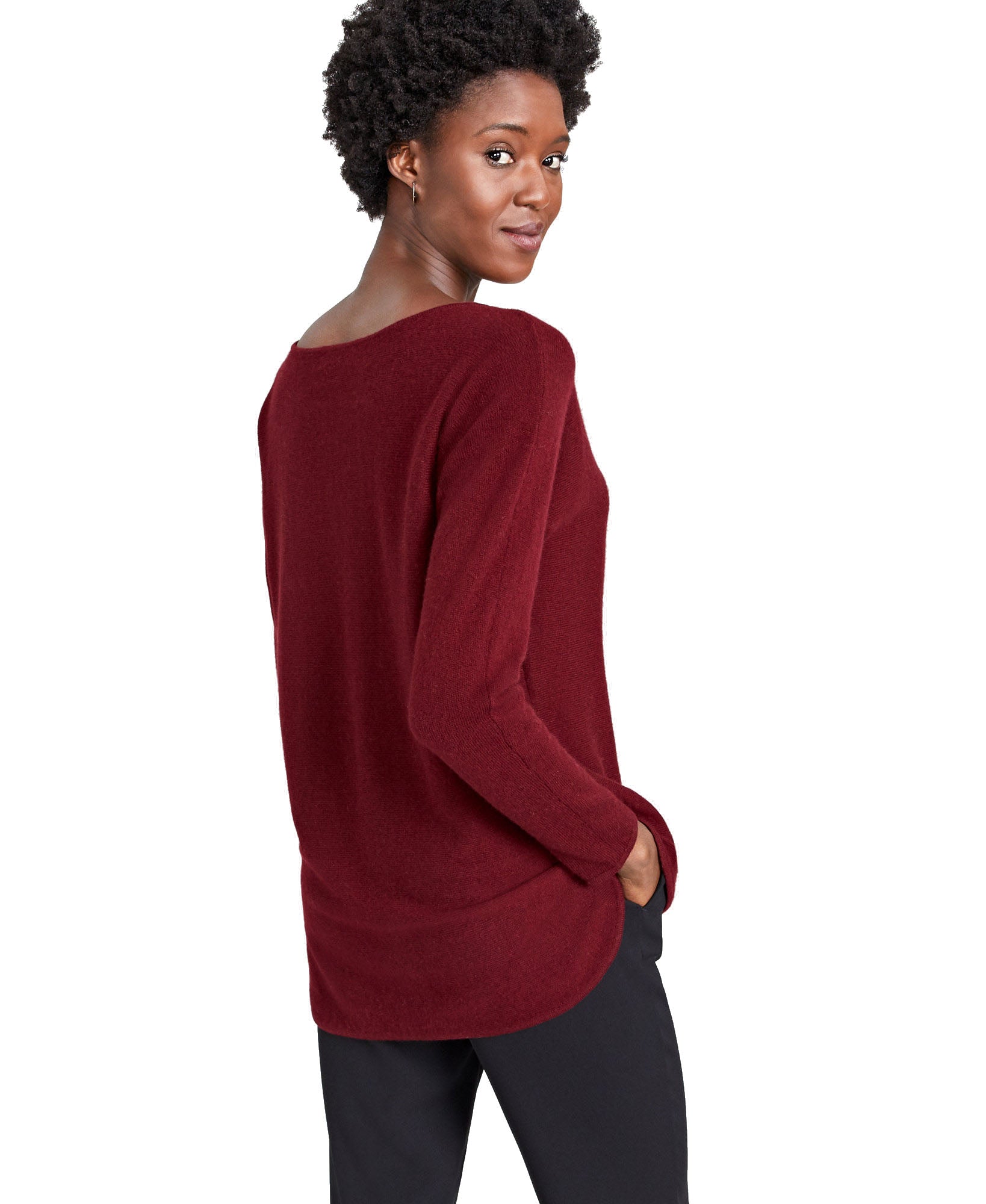 Charter Club Women Petite 100% Cashmere Shirttail Sweater