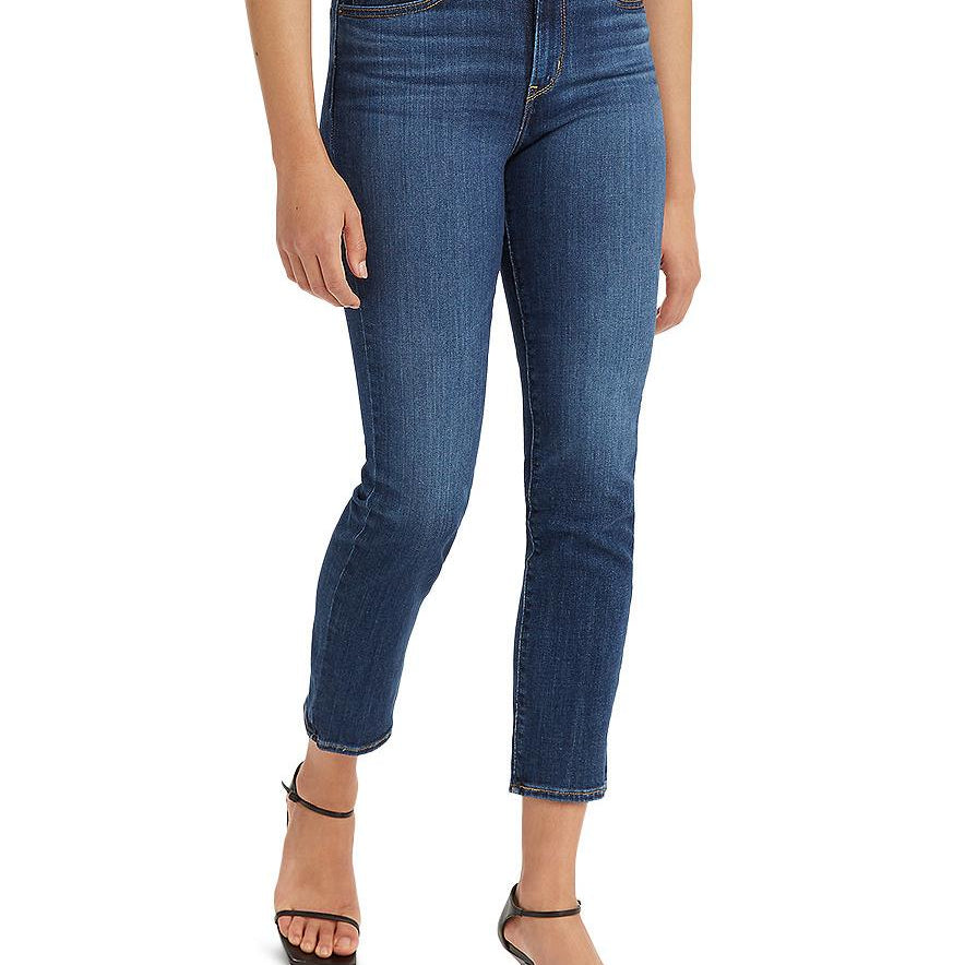 Levis Women 724 Straight Leg Cropped Jeans Chelsea Scrape