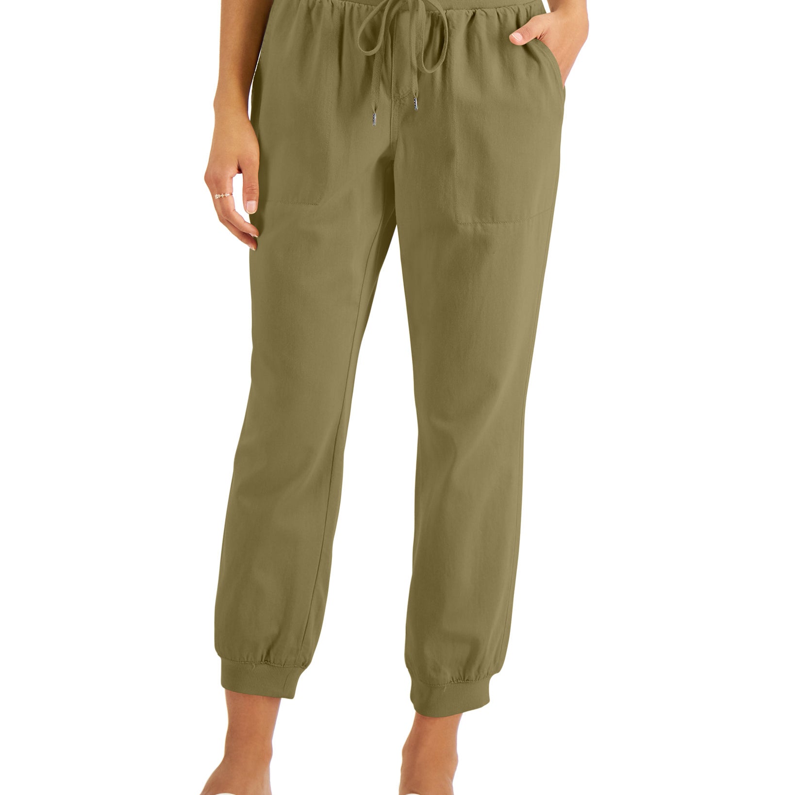 Style & Co Women Petite Crepe Jogger Pants Relish