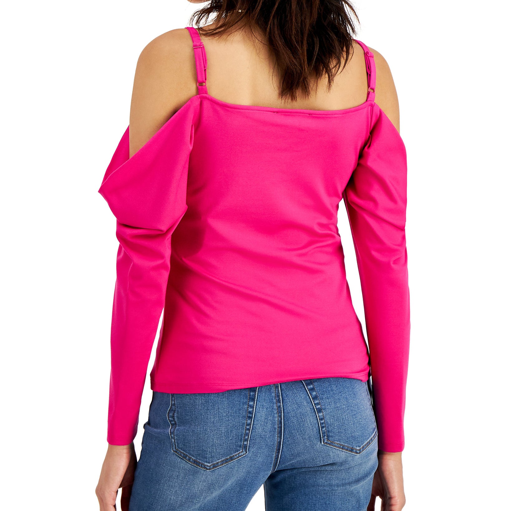 INC International Concepts Women Cold Shoulder Drape Sleeve Top