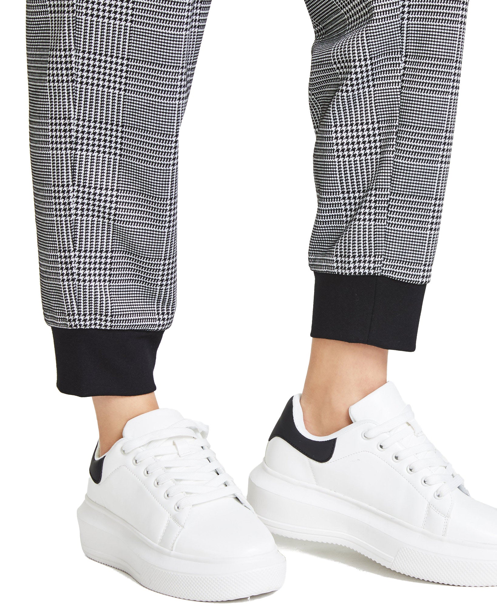 Bar III Women Tapered Plaid Joggers