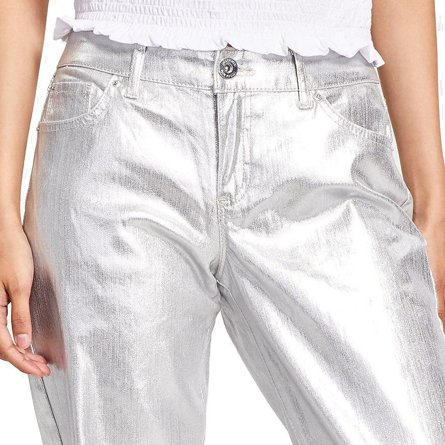 INC International Concepts Women Metallic Boyfriend Jeans