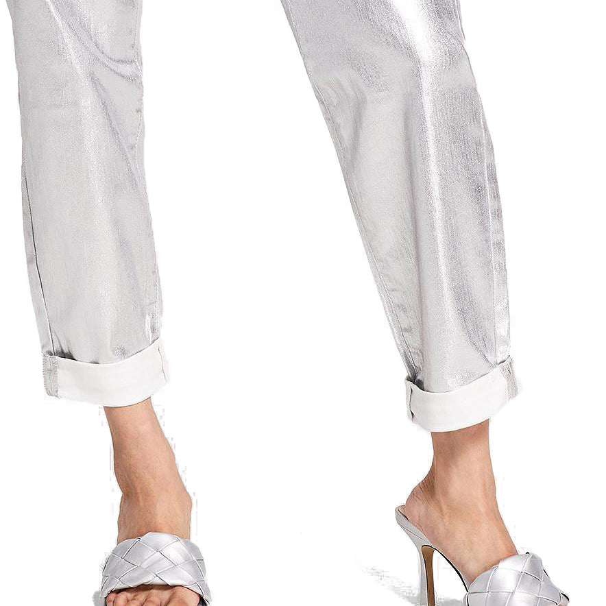 INC International Concepts Women Metallic Boyfriend Jeans