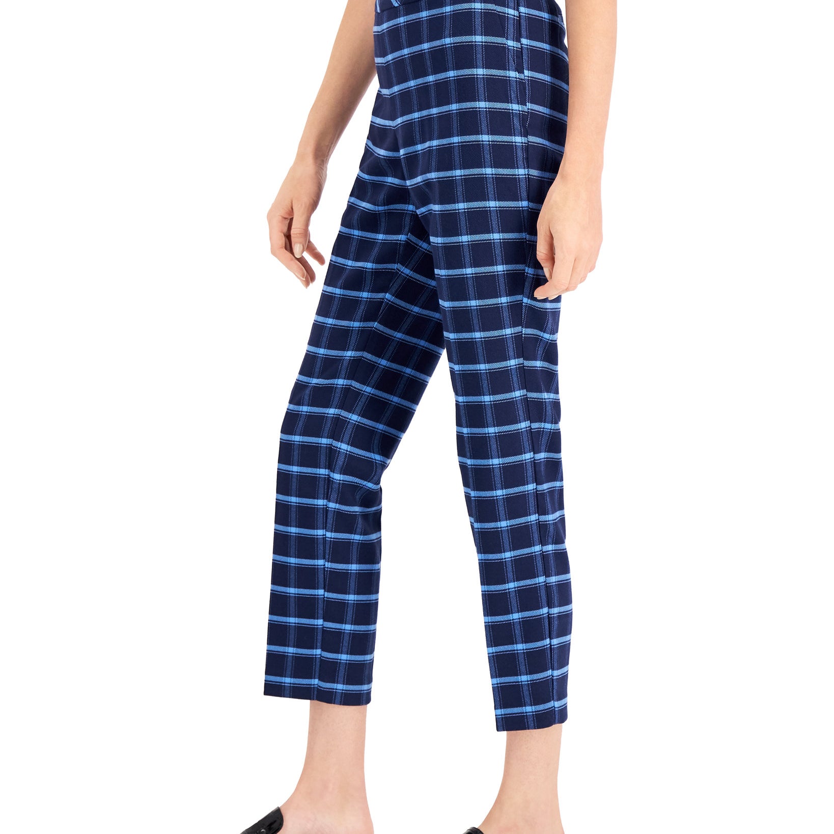 Charter Club Women Side Zip Windowpane Pants
