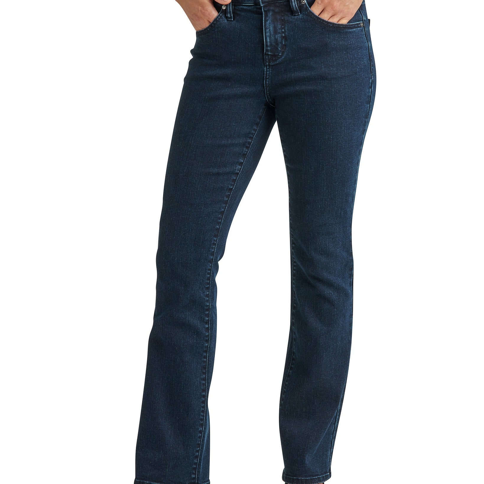 JAG Womens Petite Eloise Boot Mid Rise Jeans Artesia Blue