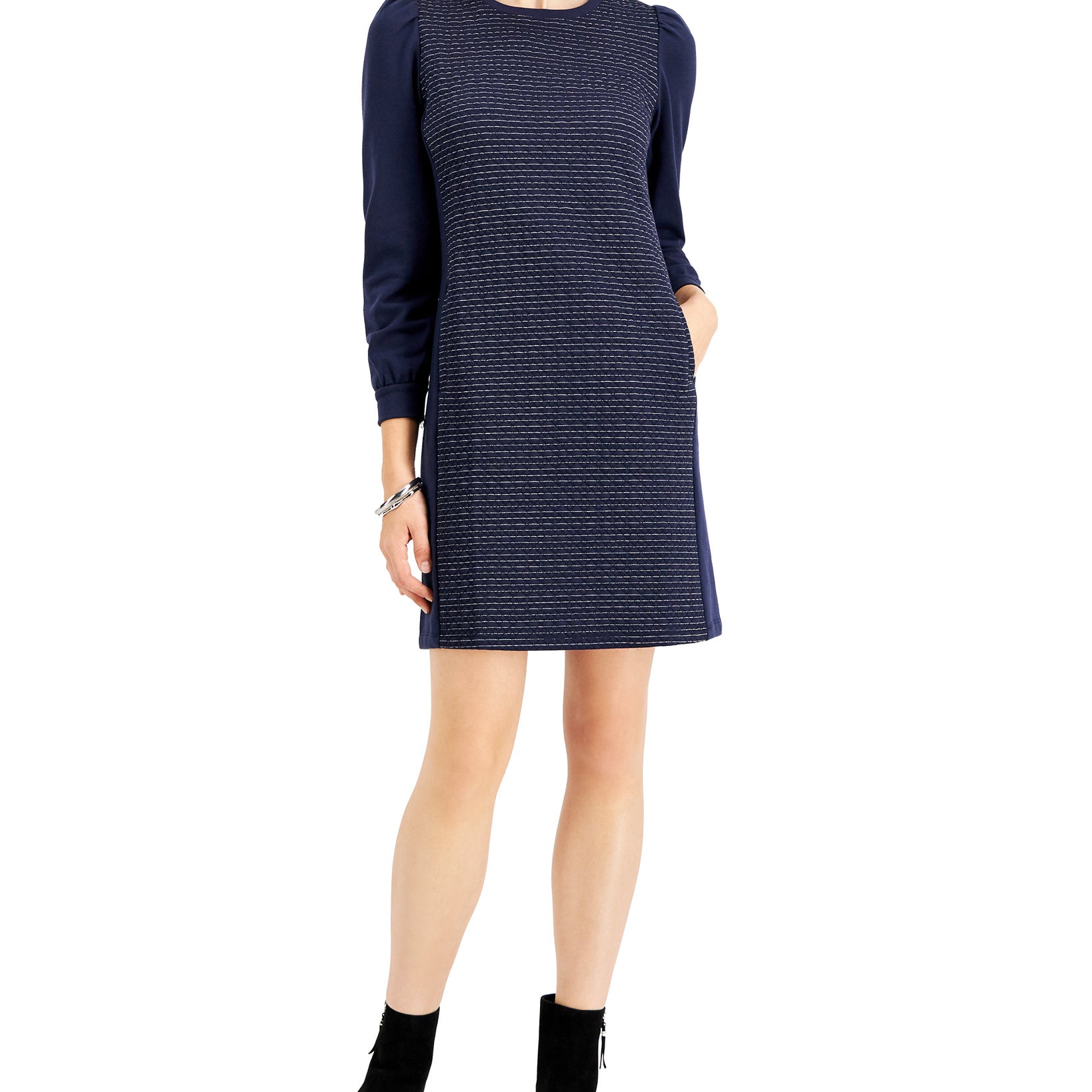 Charter Club Women Quilted Dress Intrepid Blue