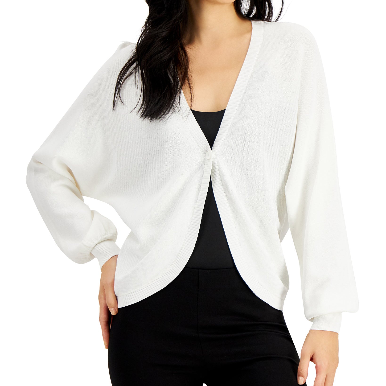 Alfani Women Button Front Shrug Calla Lily