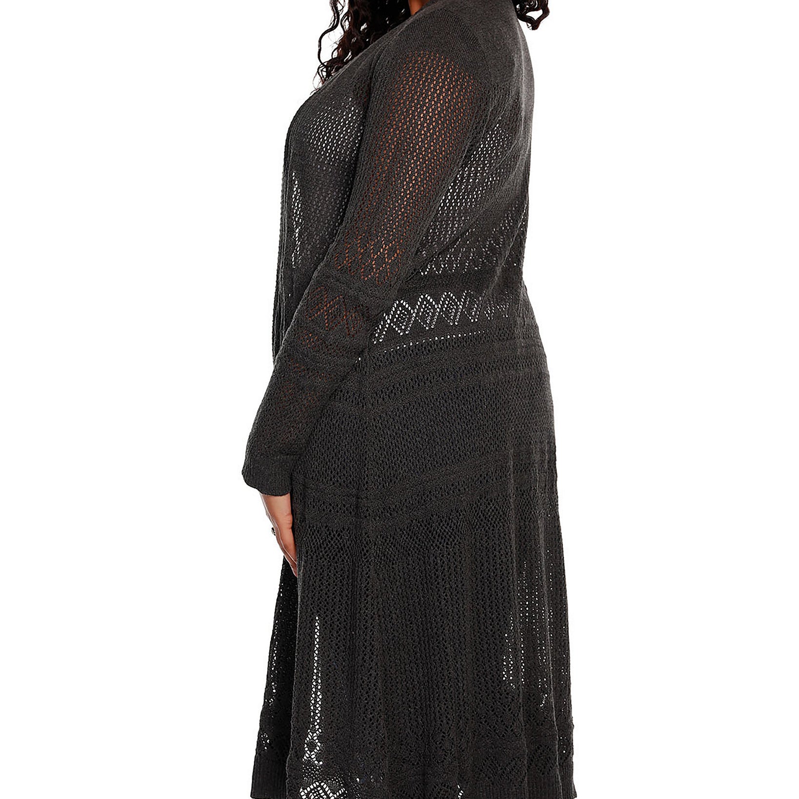 Style & Co Women Plus Belldini Pointelle Stitch Duster Cardigan