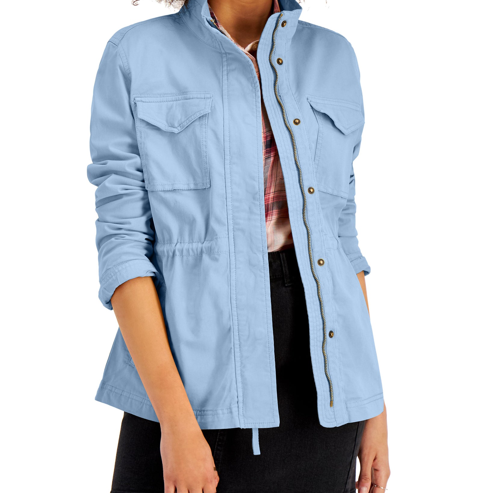 Style & Co Women Twill Jacket Spacious Skies