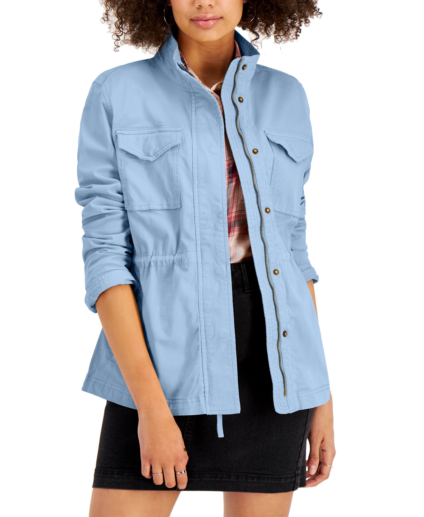 Style & Co Women Twill Jacket Spacious Skies