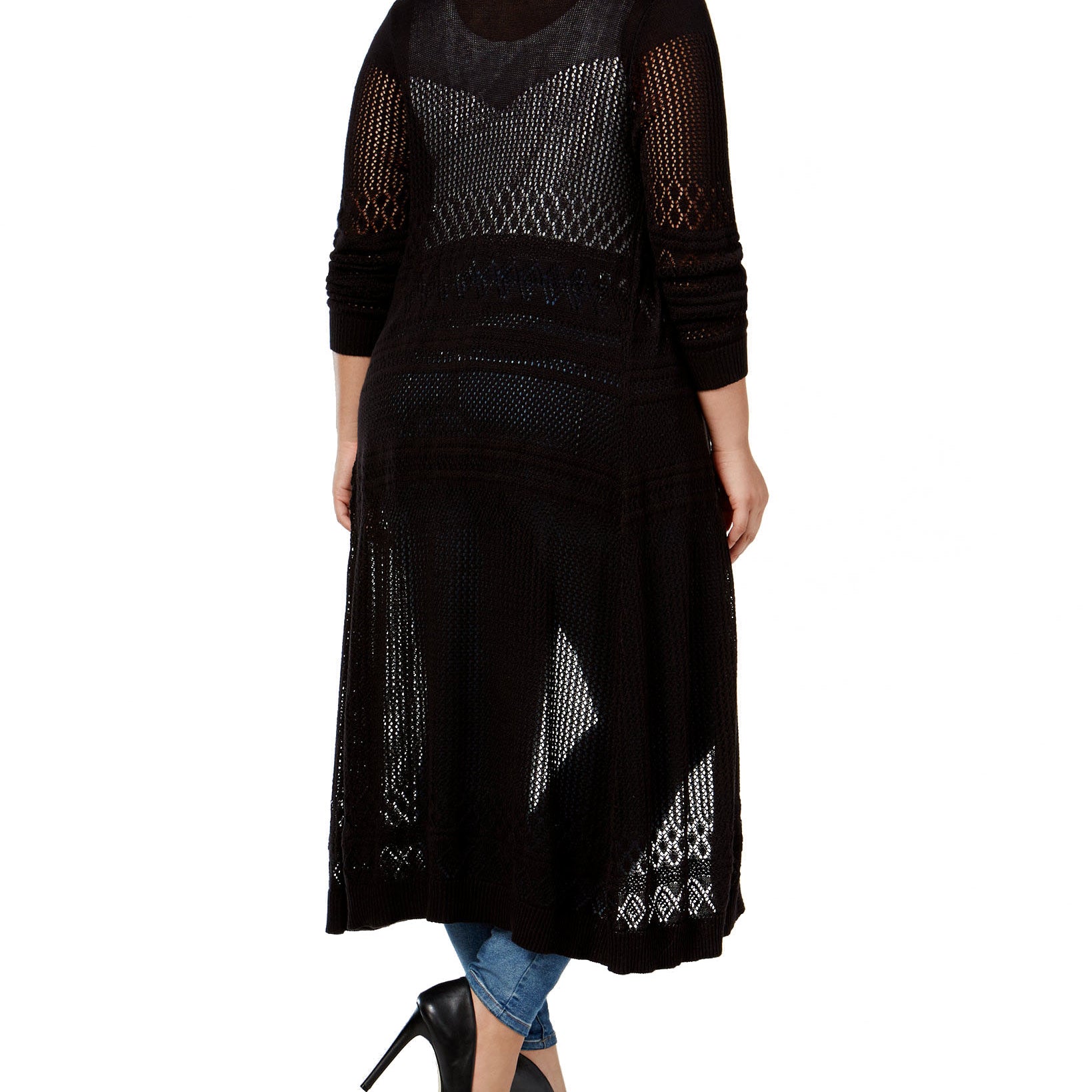 Style & Co Women Plus Belldini Pointelle Stitch Duster Cardigan