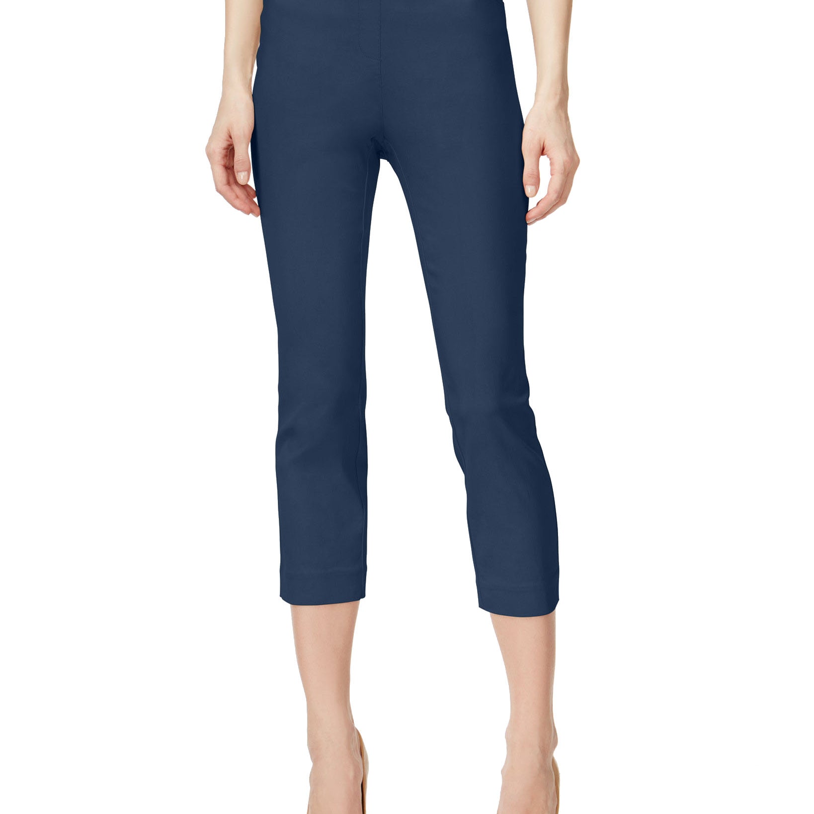 Style & Co Women Petite Pull On Capri Pants New Uniform Blue
