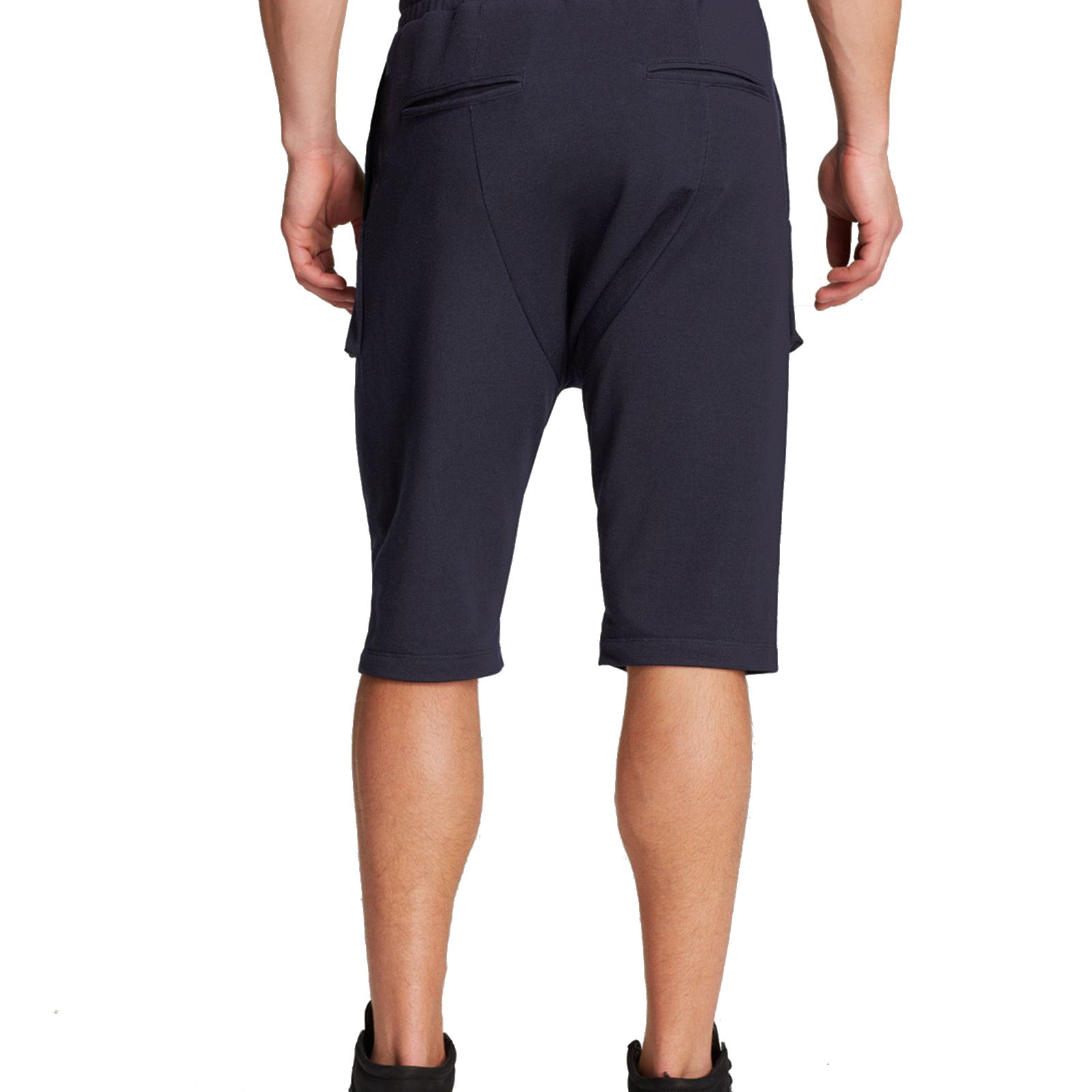 Black Apple Men Drop Crotch Shorts