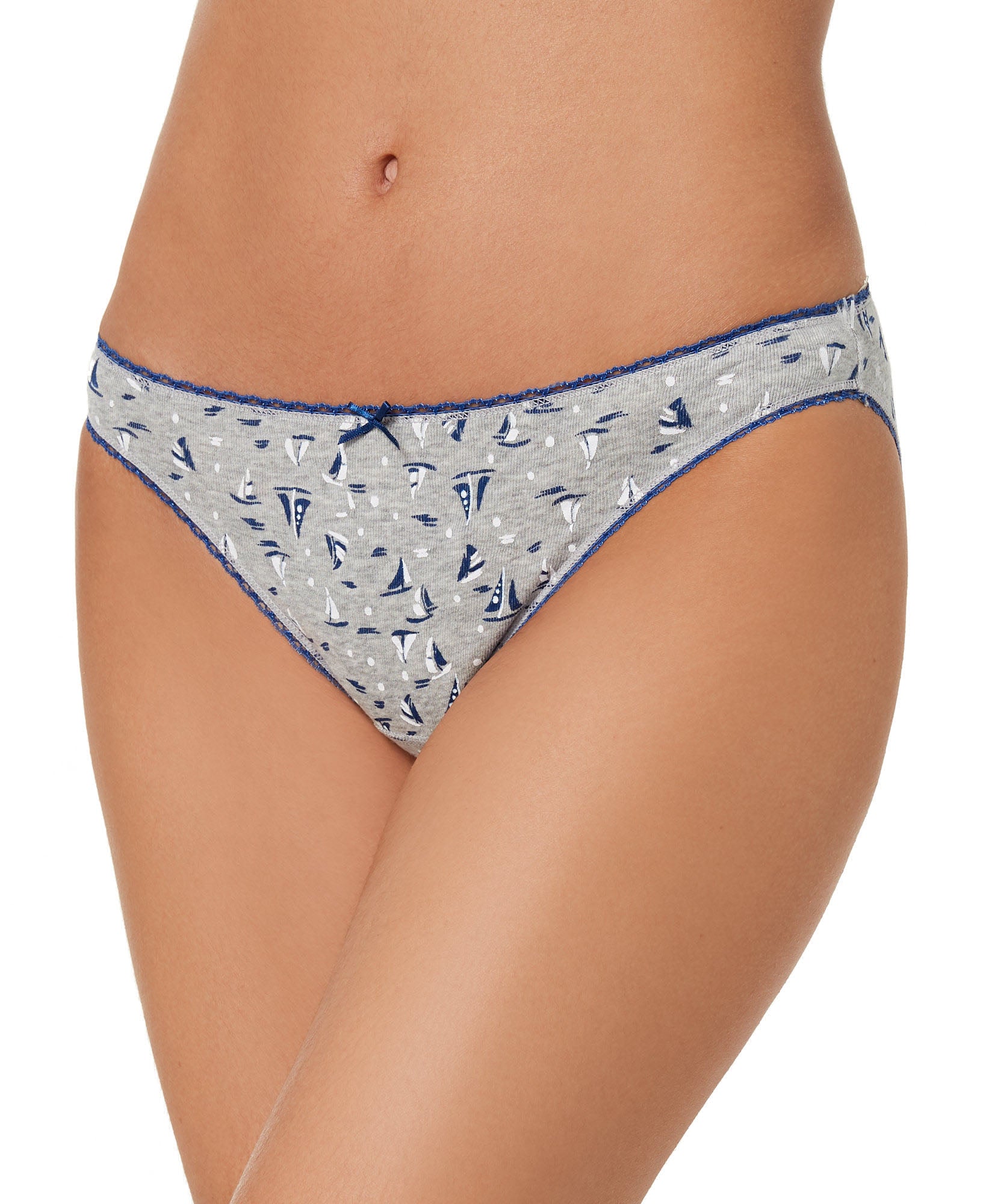 Charter Club Women Pretty Cotton Bikini Underwear Sailboats