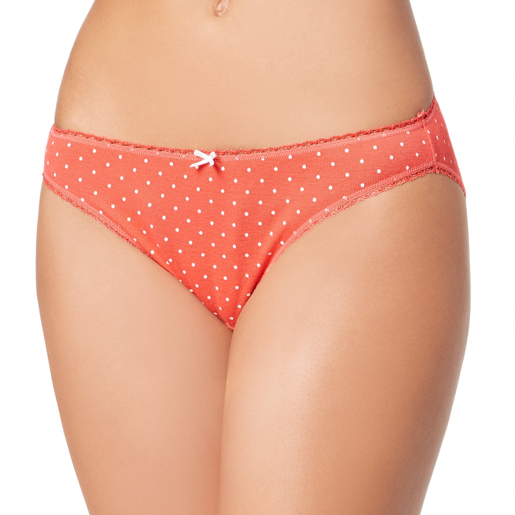 Charter Club Women Pretty Cotton Bikini Underwear Hibiscus Dot