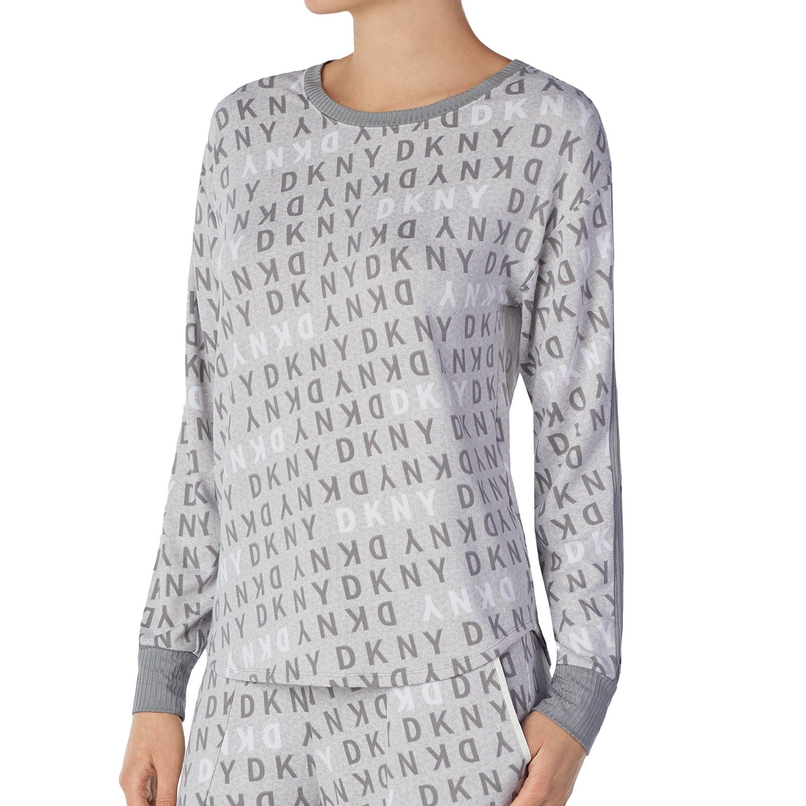 DKNY Women Logo Long Sleeve Knit Pajama Top