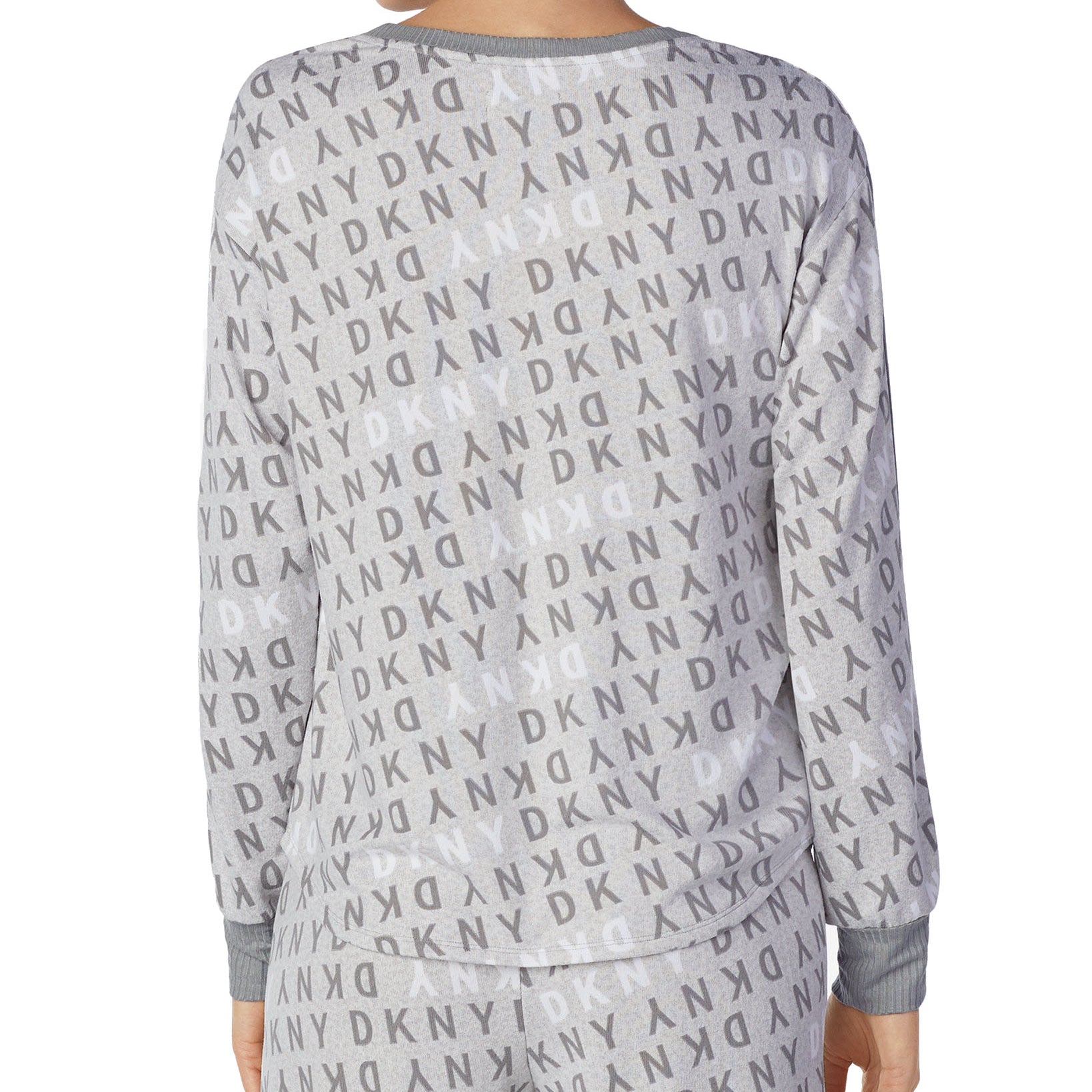 DKNY Women Logo Long Sleeve Knit Pajama Top