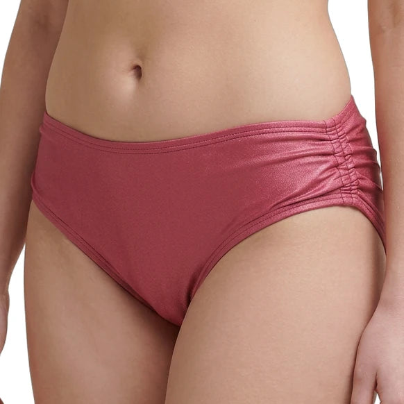 rose calvin klein bikini bottom worn by a person on a white background