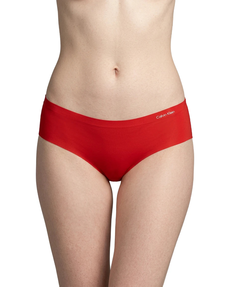 Red Calvin Klein underwear on a white background