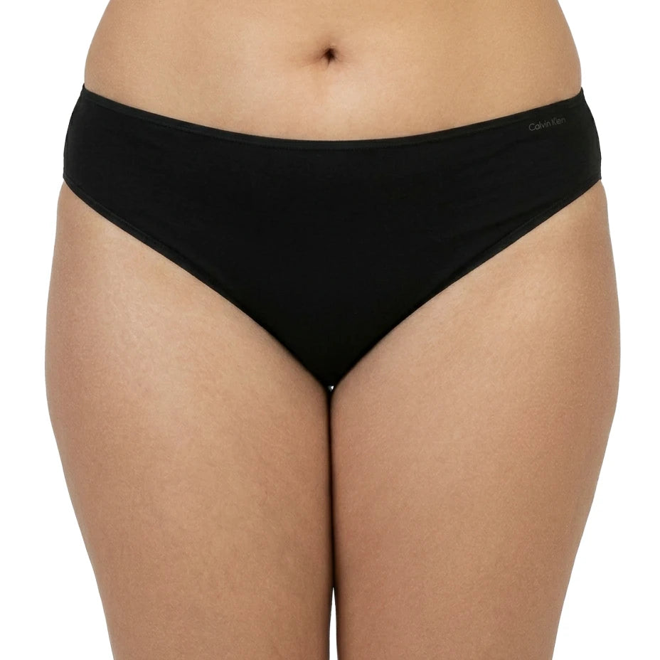 Black high-waisted bikini bottom on a white background