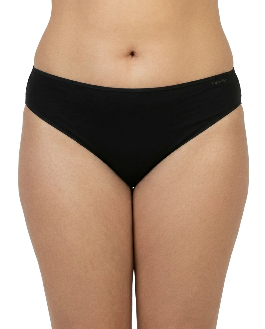 Black high-waisted bikini bottom on a white background