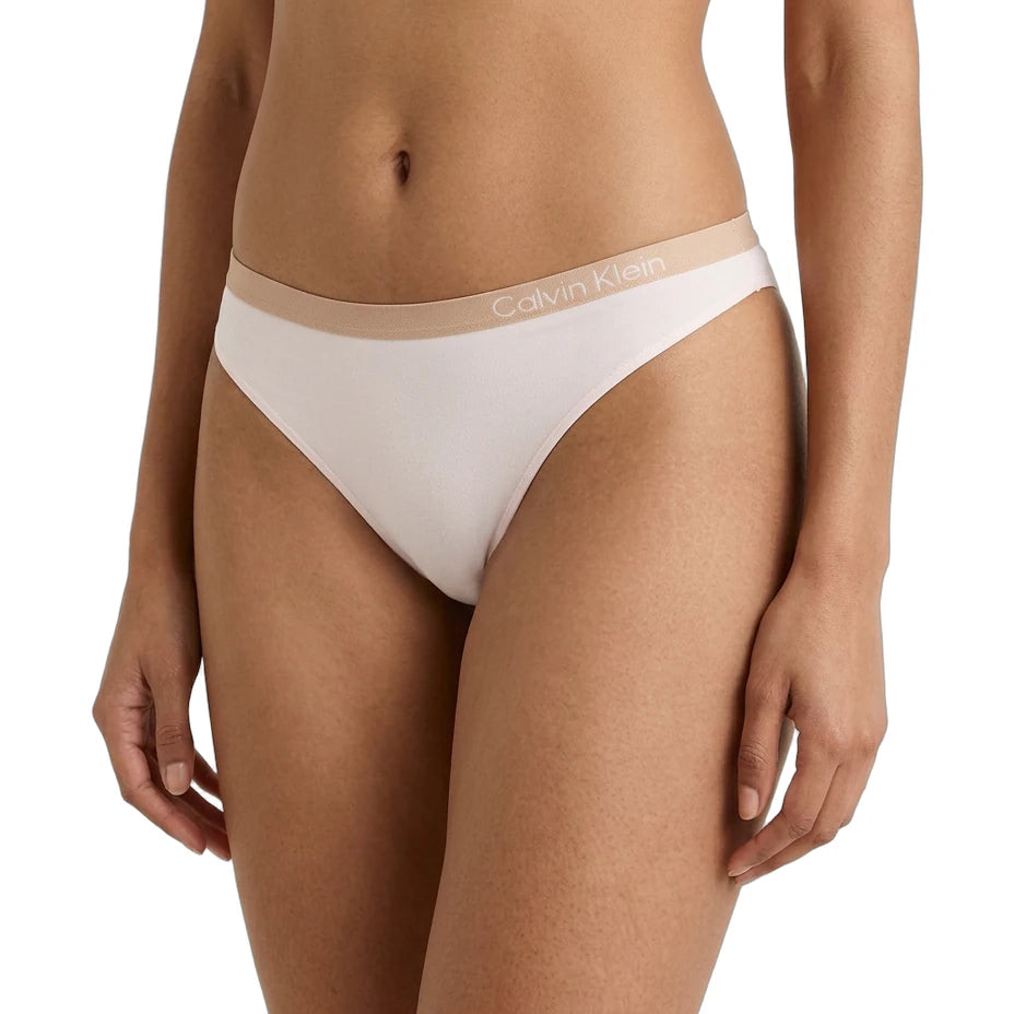 Beige Calvin Klein underwear on a white background