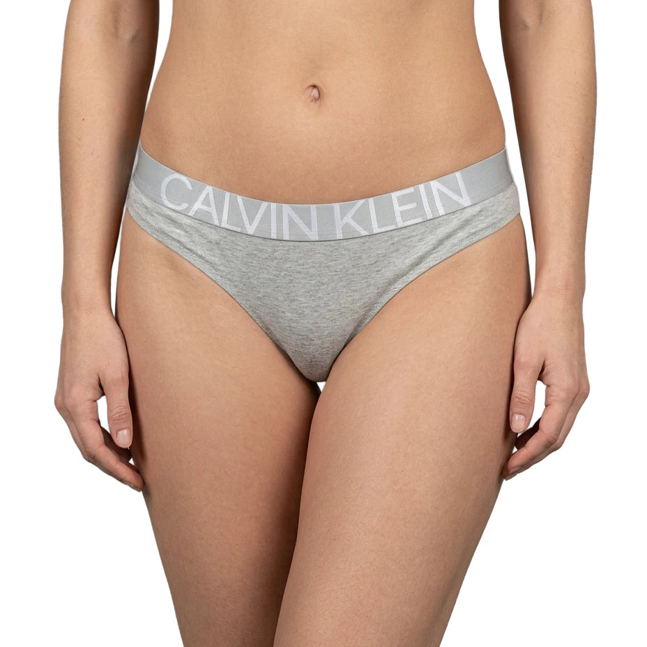 Gray Calvin Klein underwear on a white background